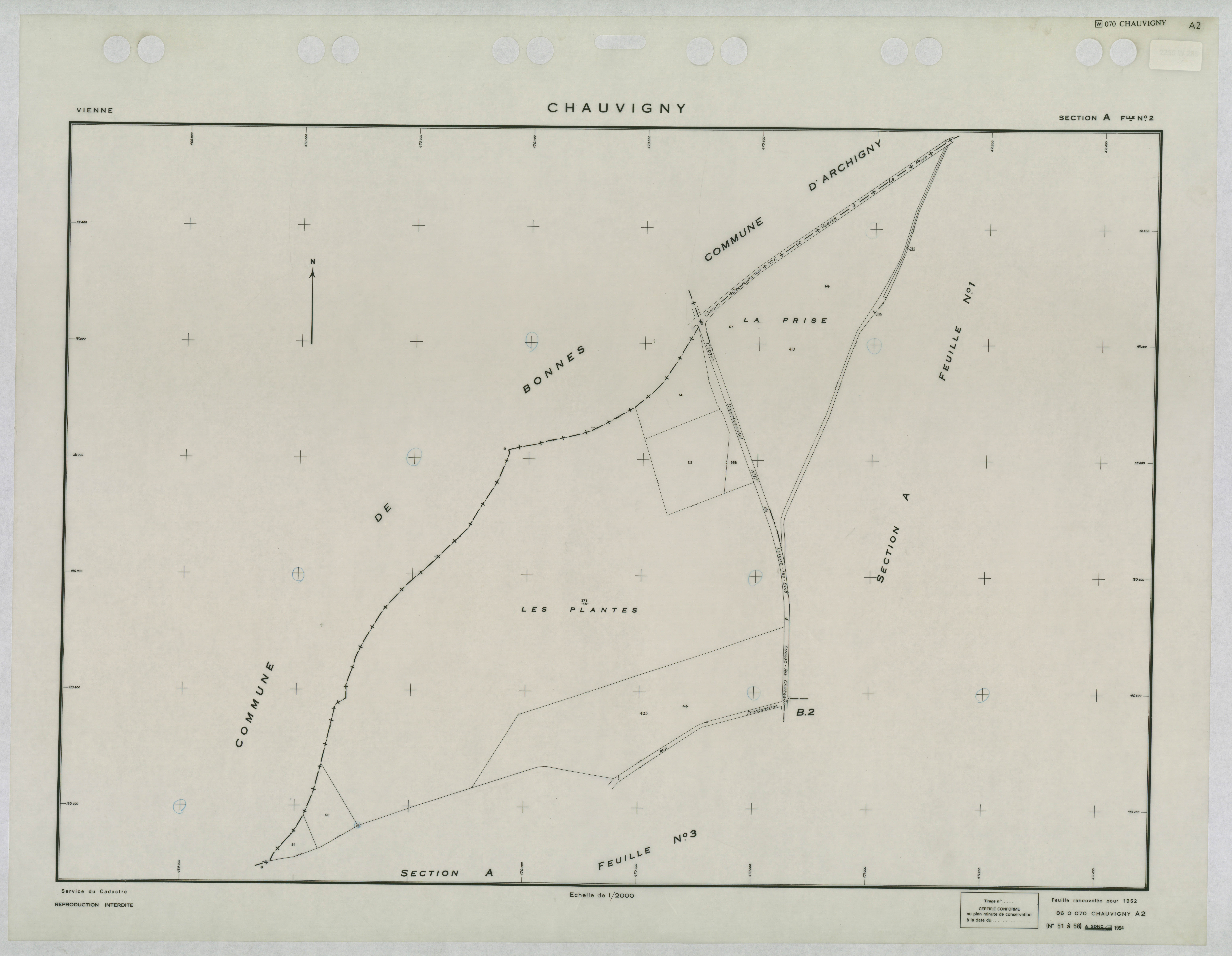 Chauvigny - FRAD086_cadastre Plans renouvelés 