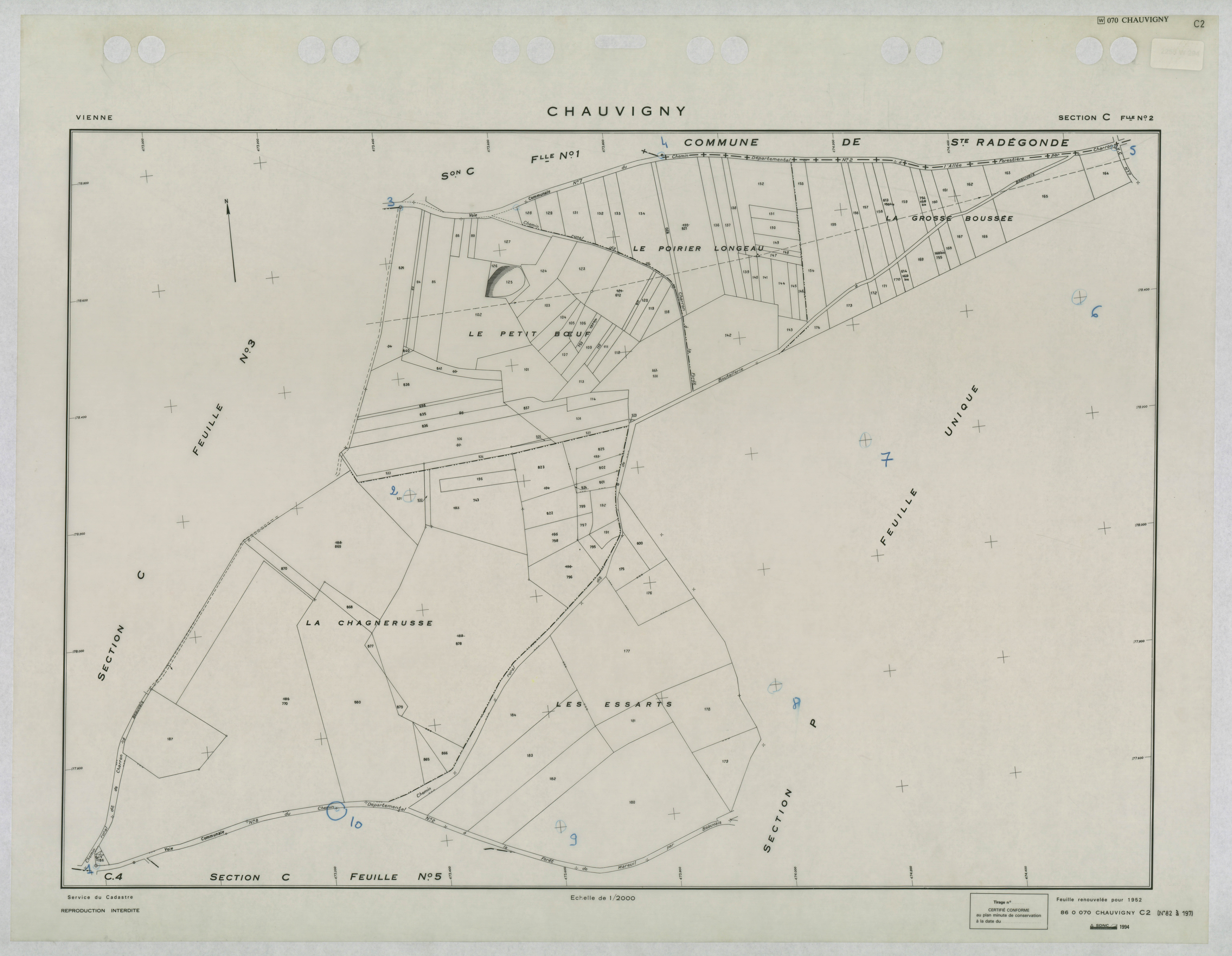 Chauvigny - FRAD086_cadastre Plans renouvelés 