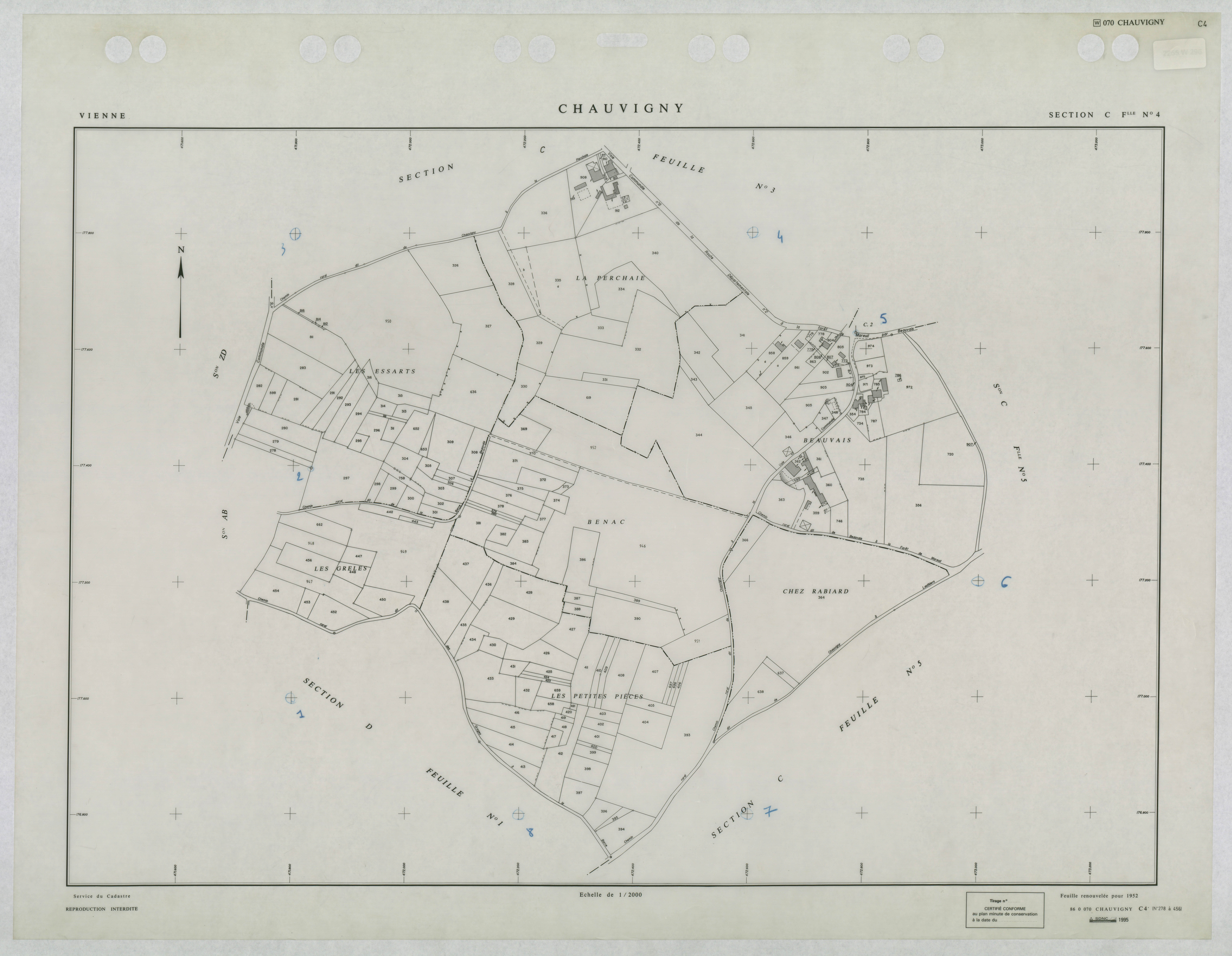 Chauvigny - FRAD086_cadastre Plans renouvelés 