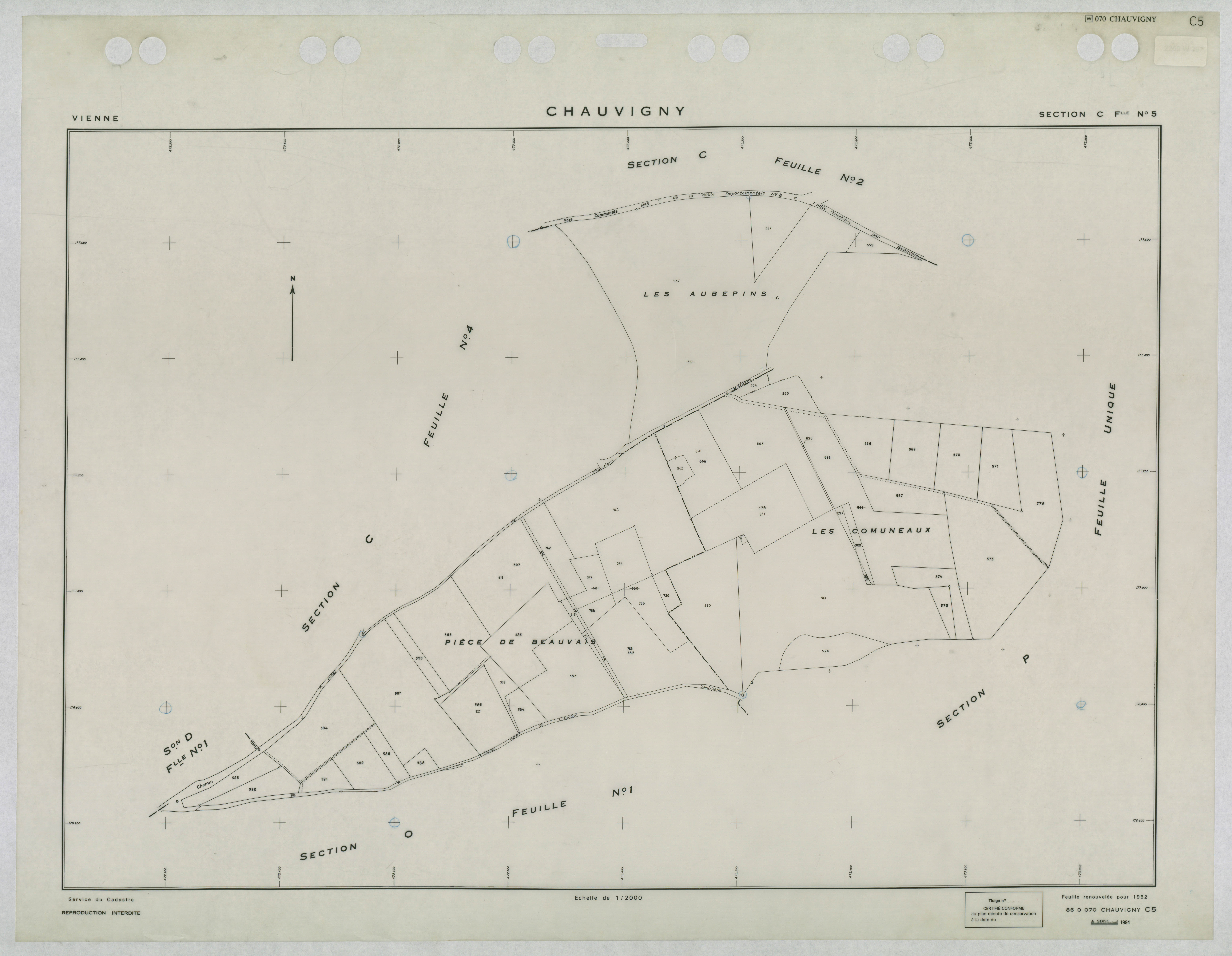 Chauvigny - FRAD086_cadastre Plans renouvelés 
