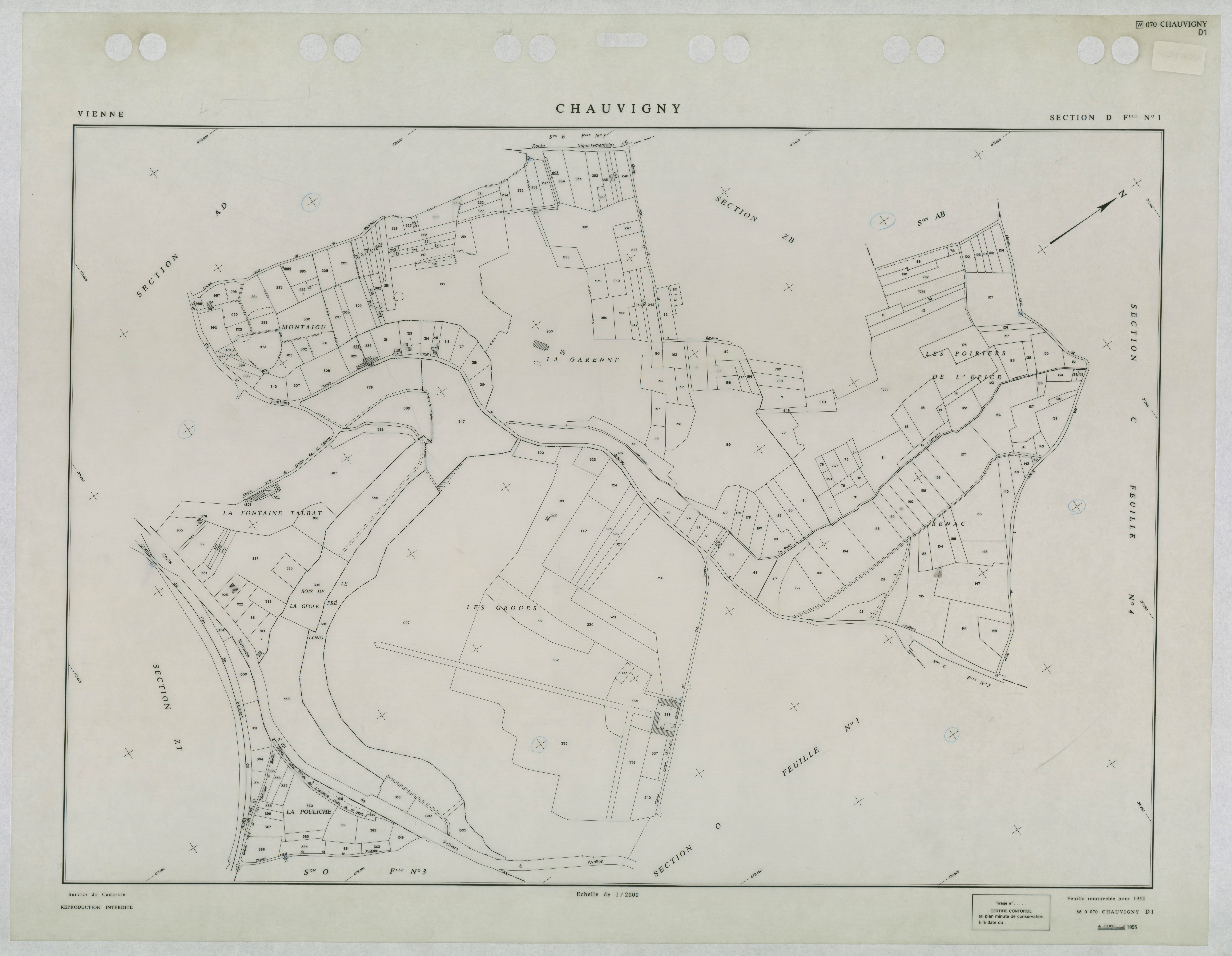Chauvigny - FRAD086_cadastre Plans renouvelés 