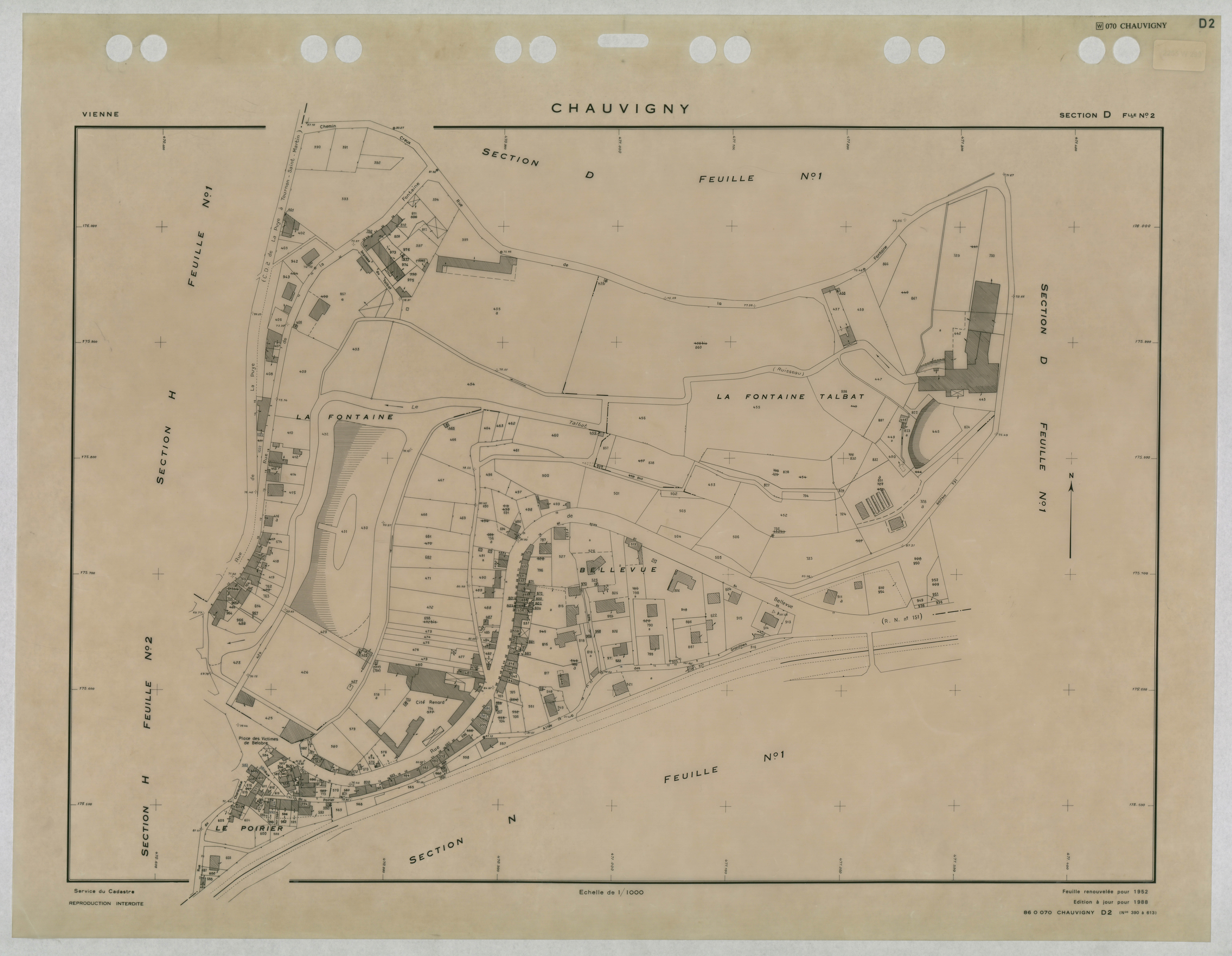 Chauvigny - FRAD086_cadastre Plans renouvelés 