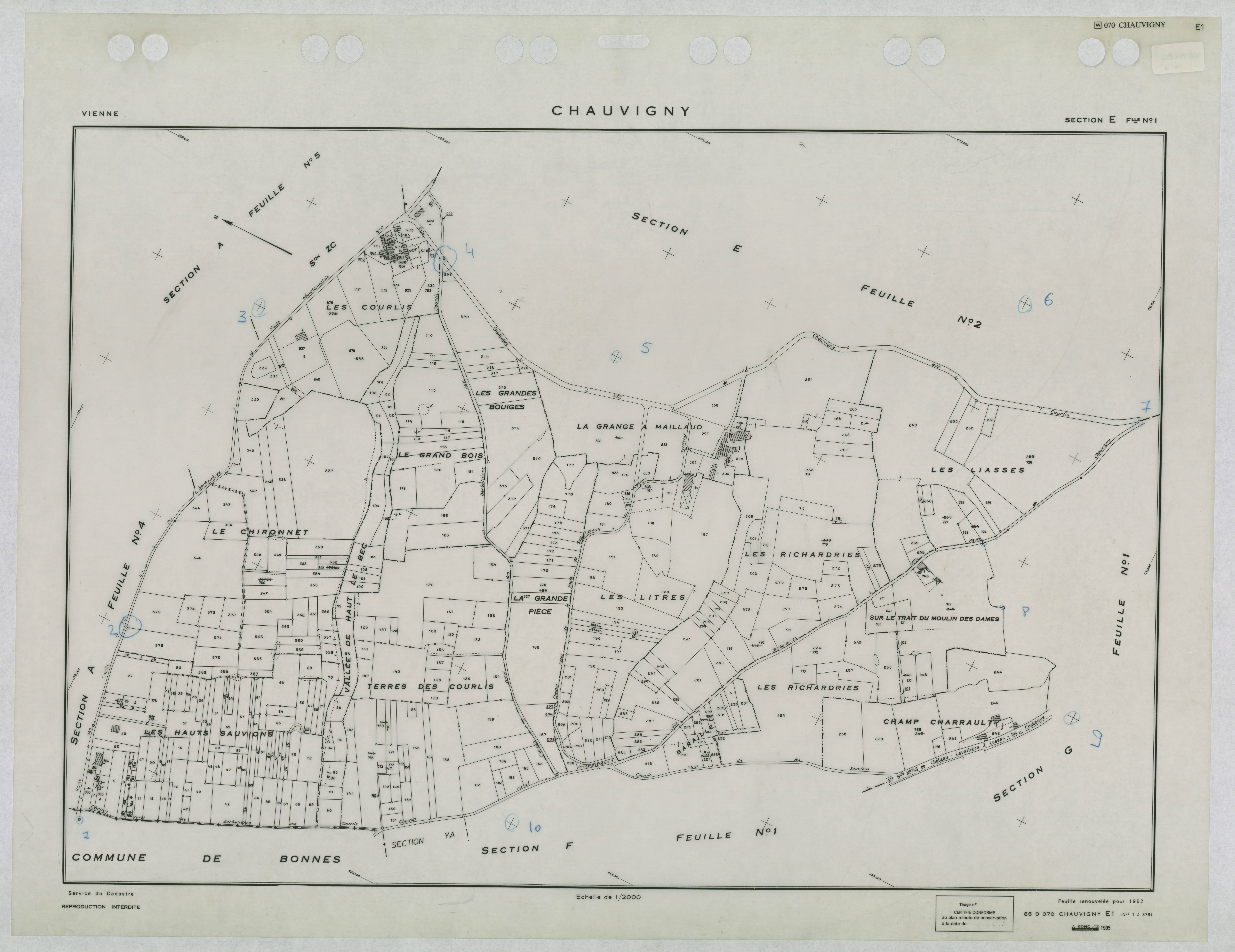 Chauvigny - FRAD086_cadastre Plans renouvelés 