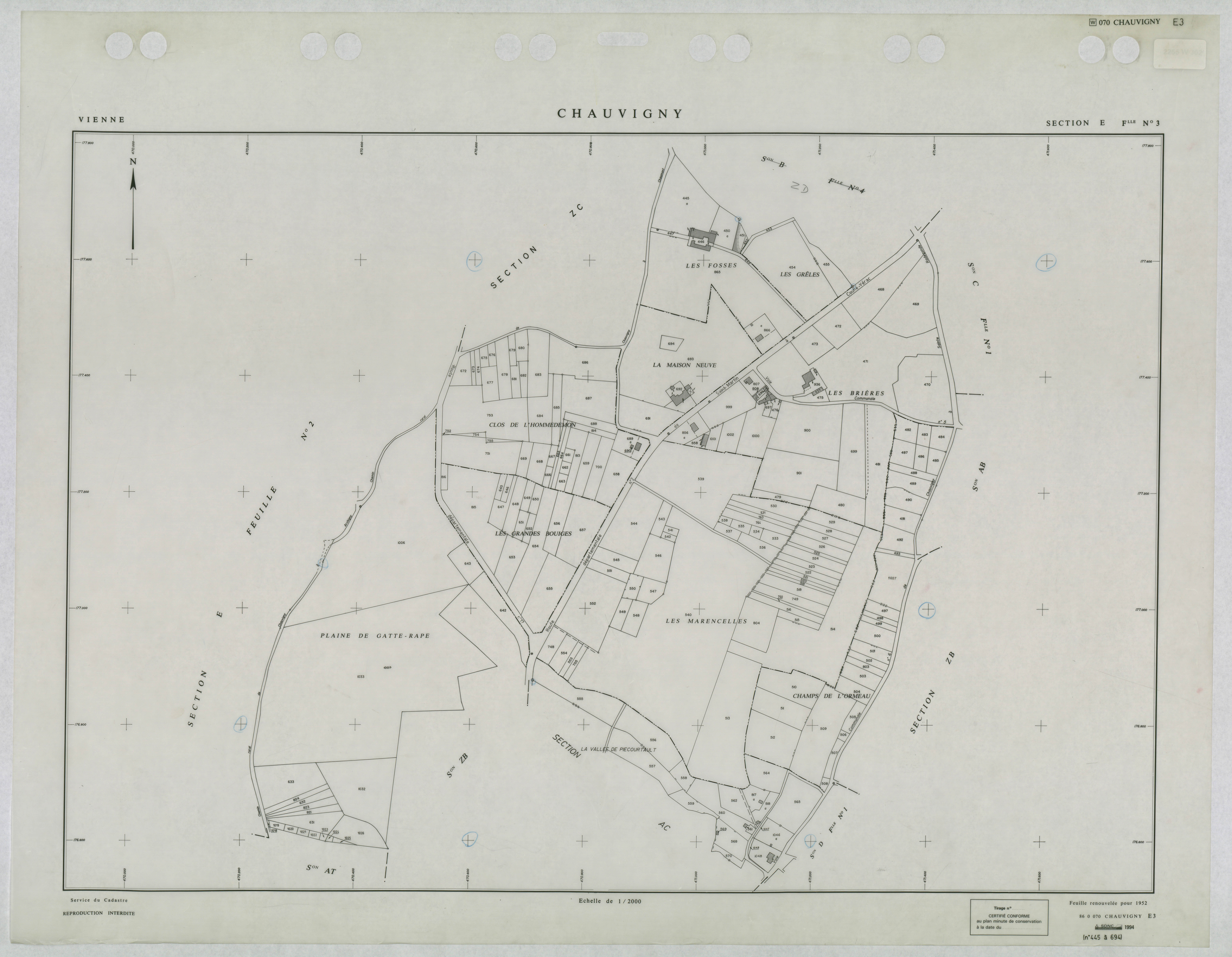 Chauvigny - FRAD086_cadastre Plans renouvelés 