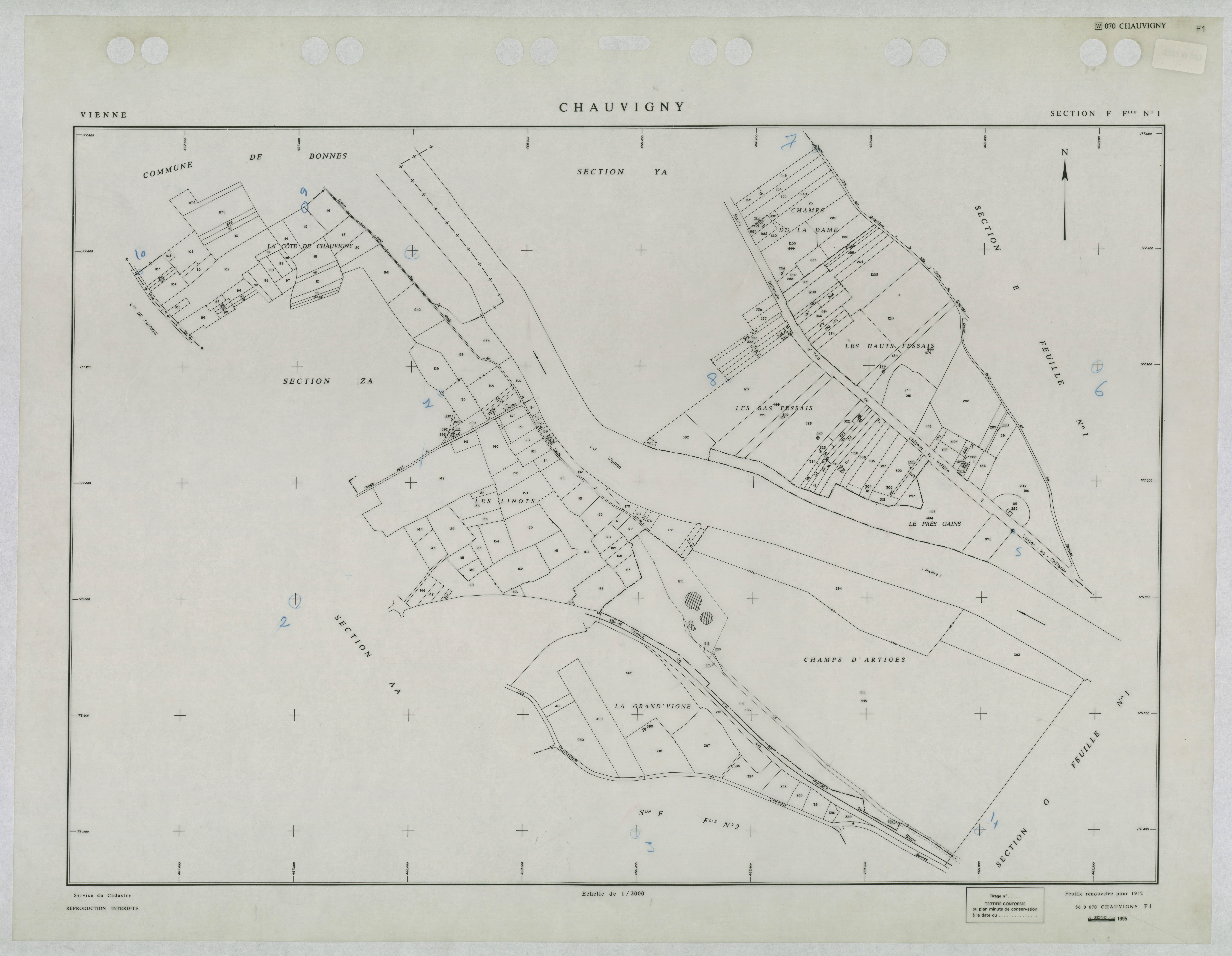 Chauvigny - FRAD086_cadastre Plans renouvelés 
