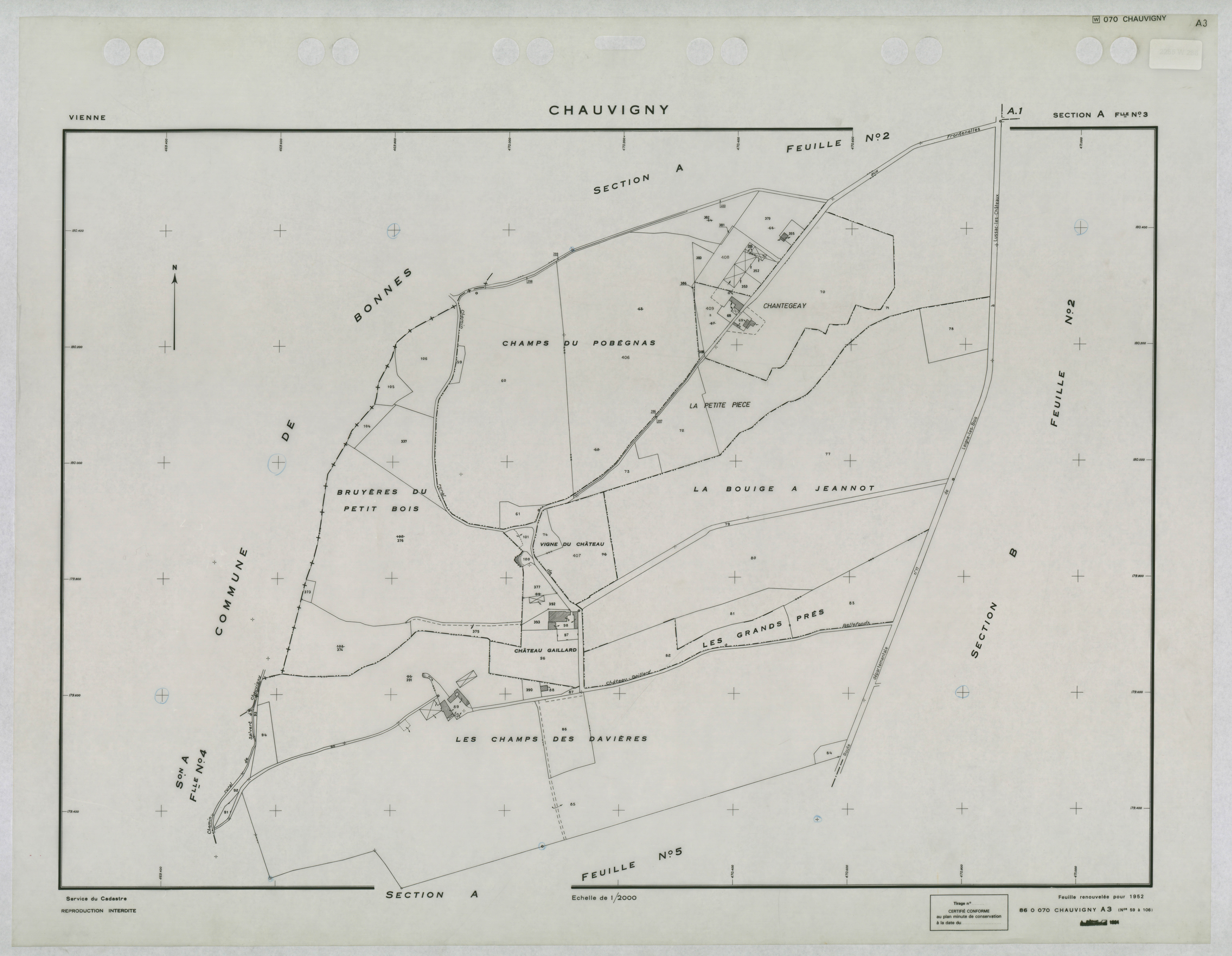 Chauvigny - FRAD086_cadastre Plans renouvelés 