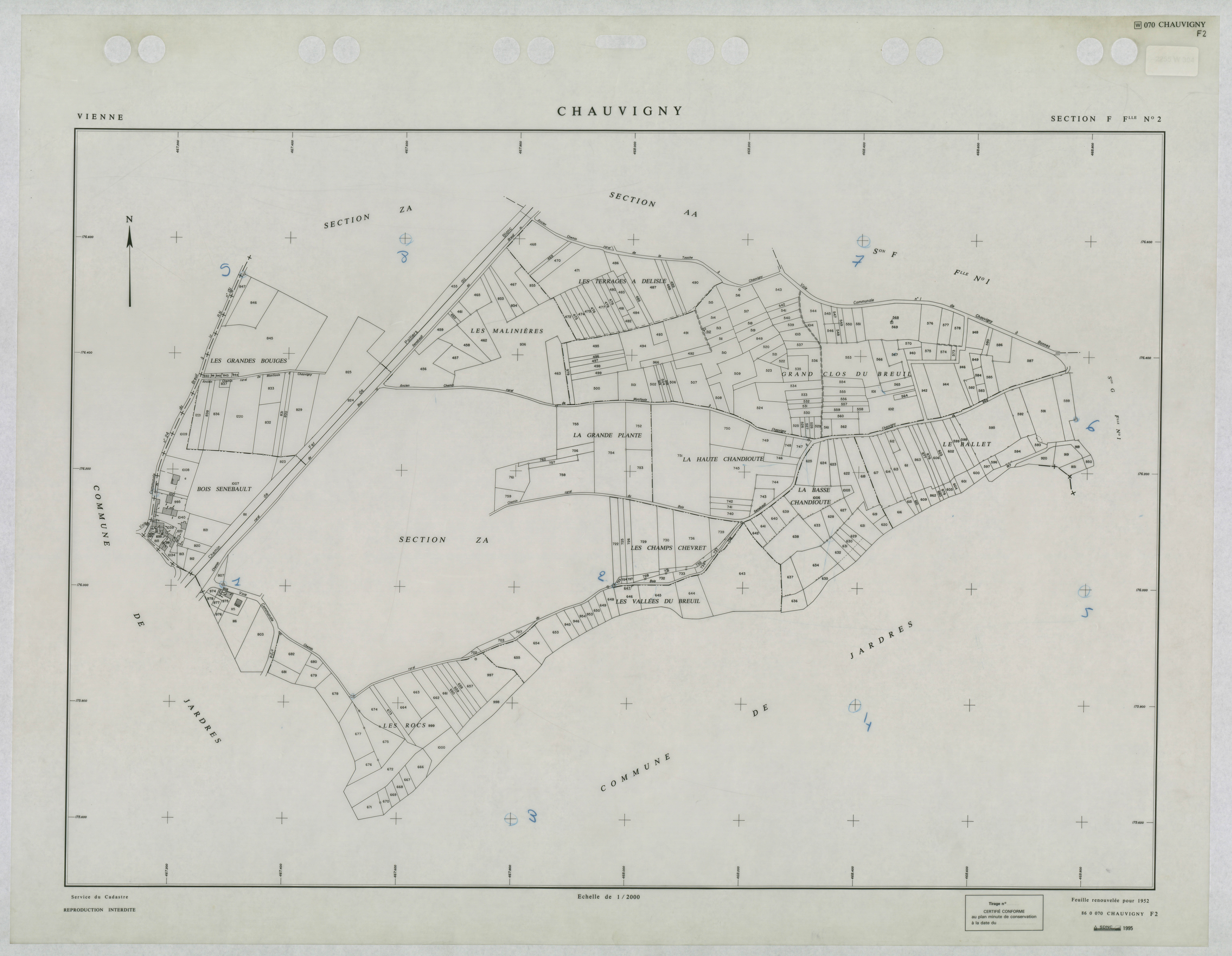 Chauvigny - FRAD086_cadastre Plans renouvelés 