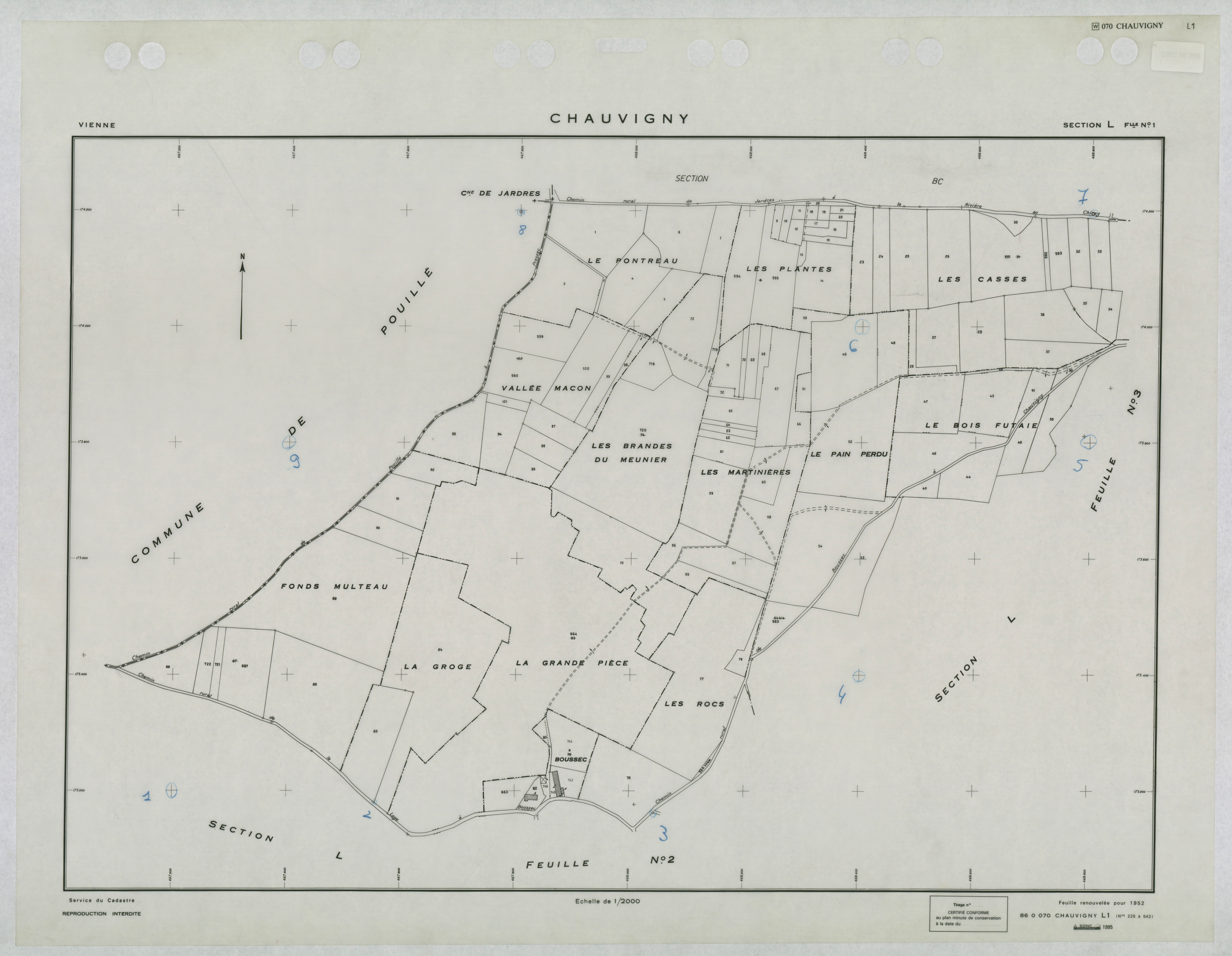 Chauvigny - FRAD086_cadastre Plans renouvelés 