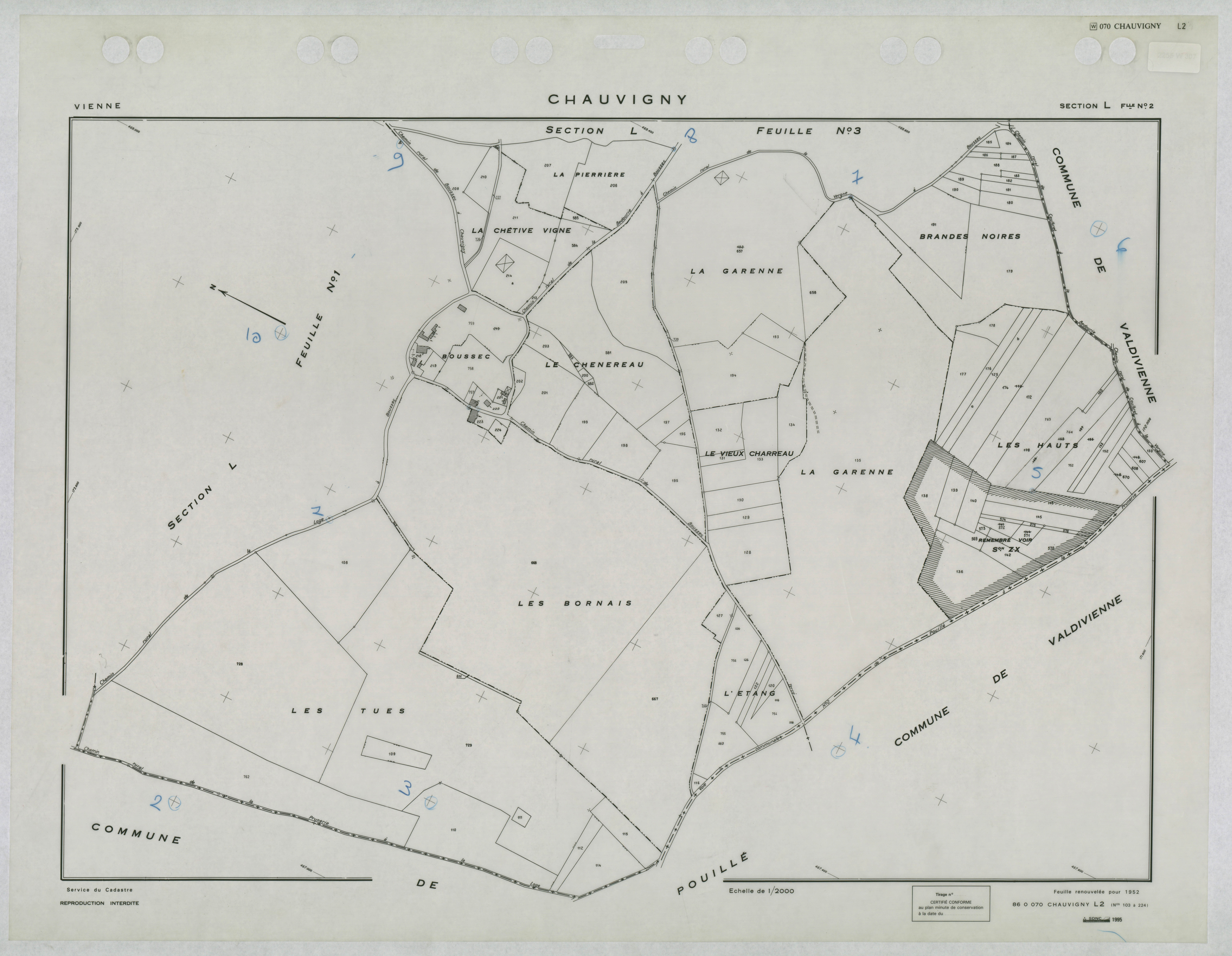 Chauvigny - FRAD086_cadastre Plans renouvelés 