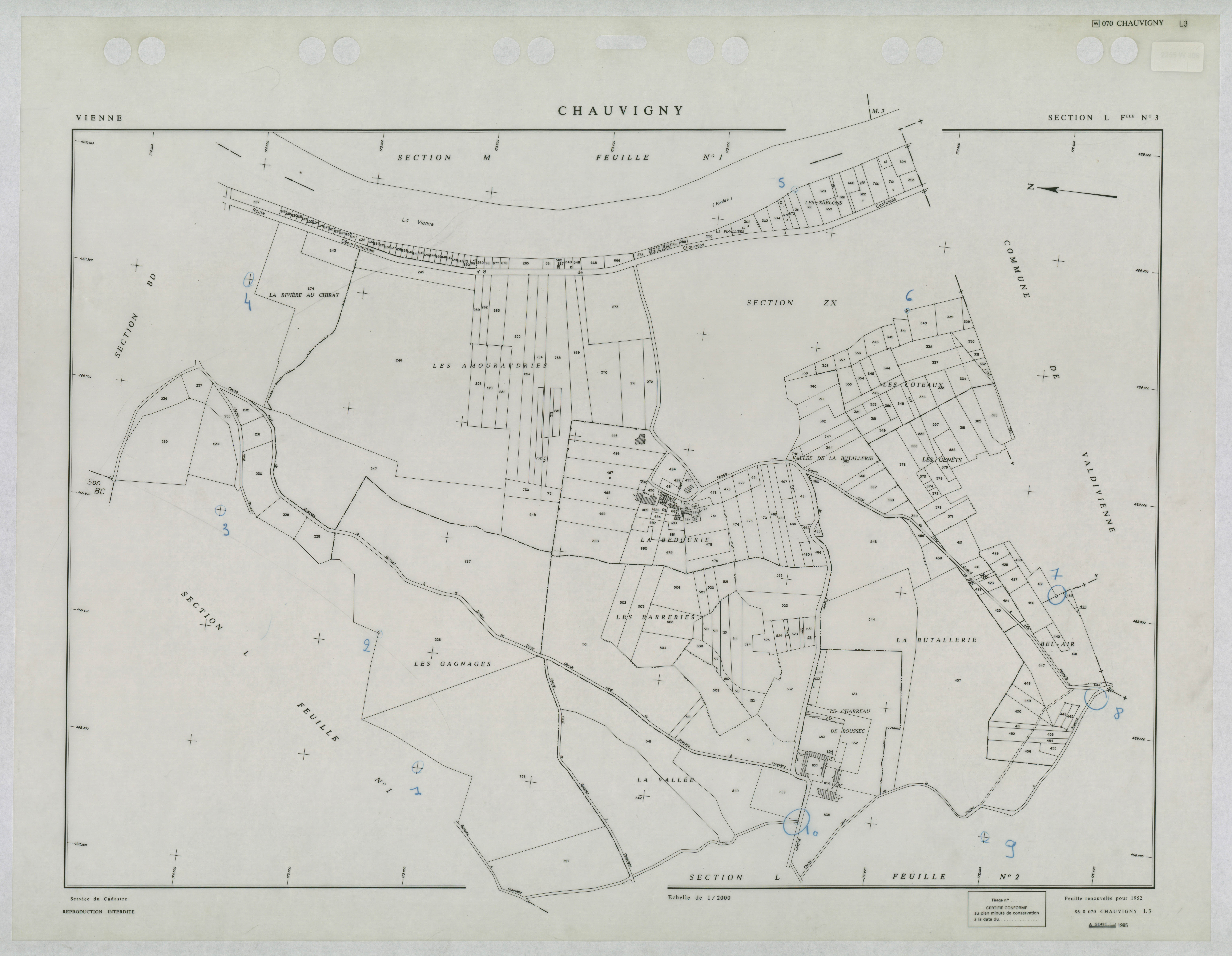 Chauvigny - FRAD086_cadastre Plans renouvelés 