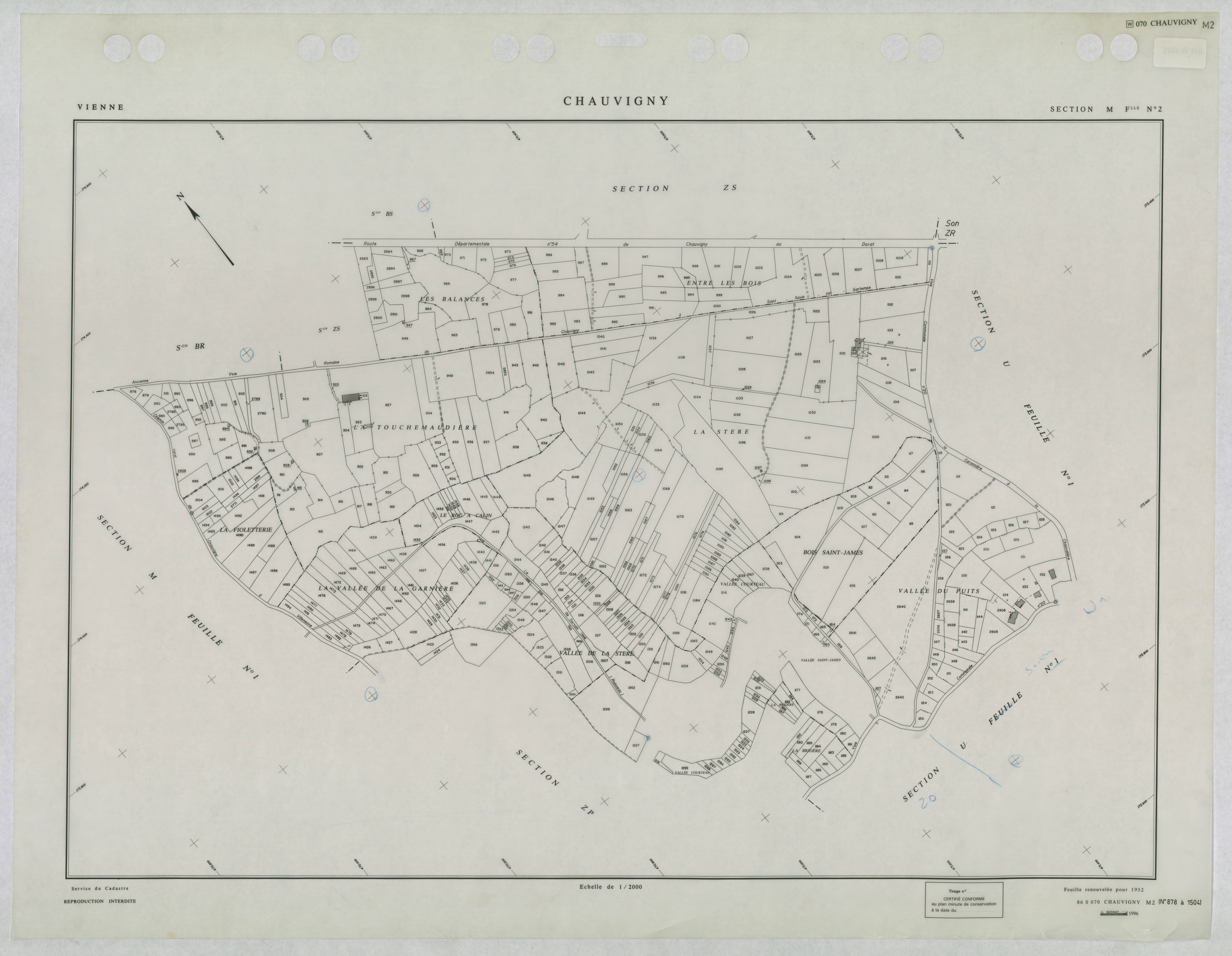 Chauvigny - FRAD086_cadastre Plans renouvelés 