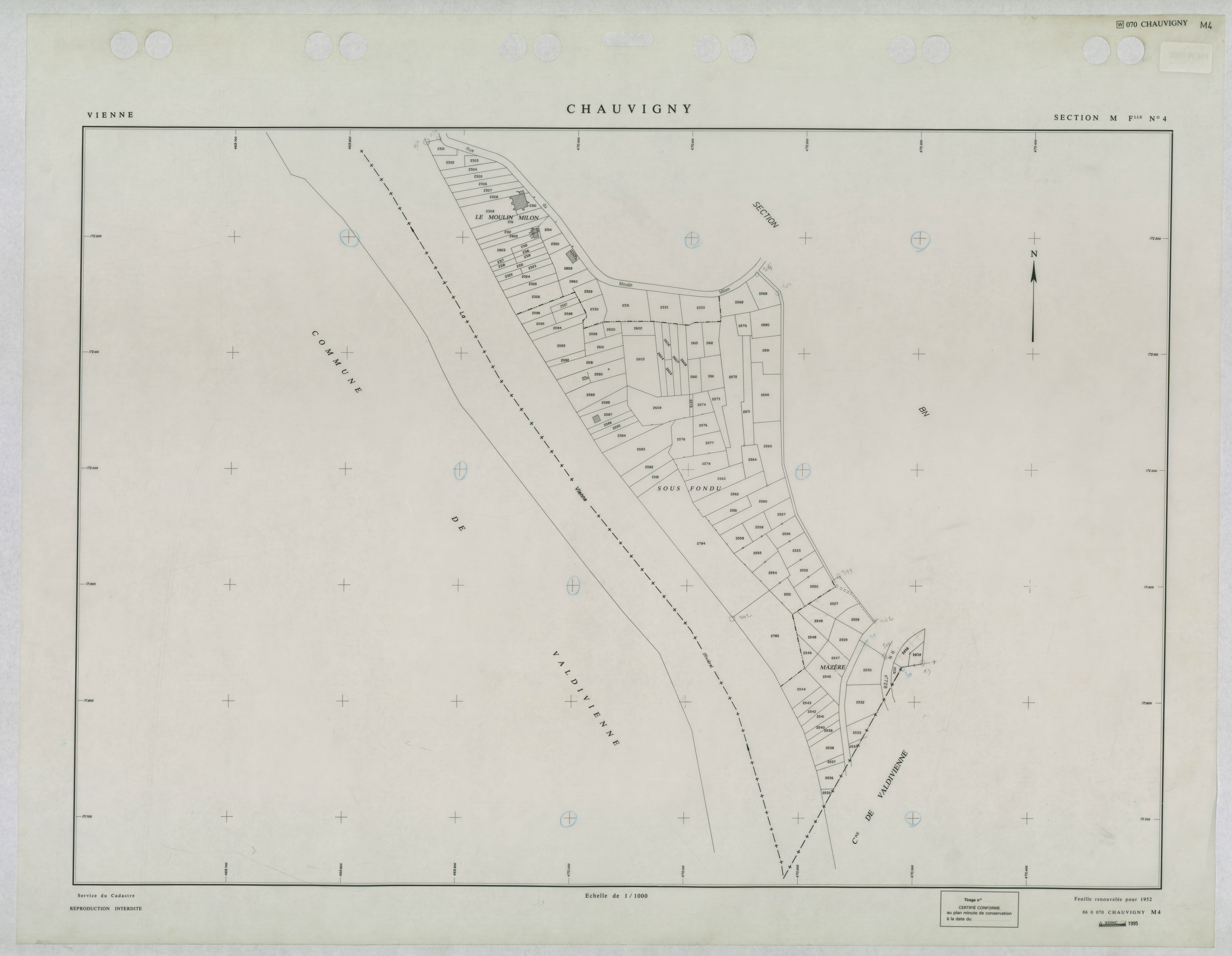 Chauvigny - FRAD086_cadastre Plans renouvelés 