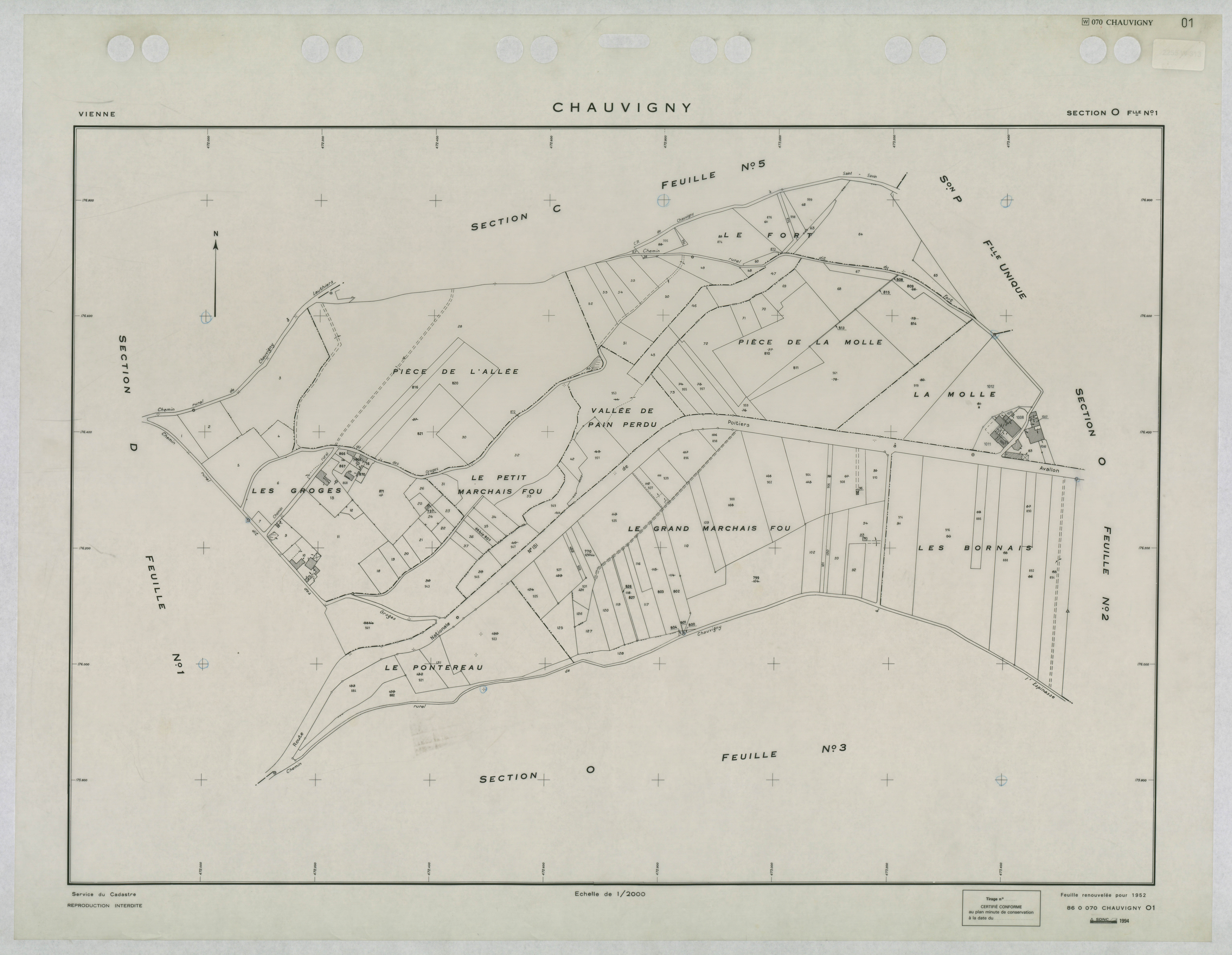 Chauvigny - FRAD086_cadastre Plans renouvelés 