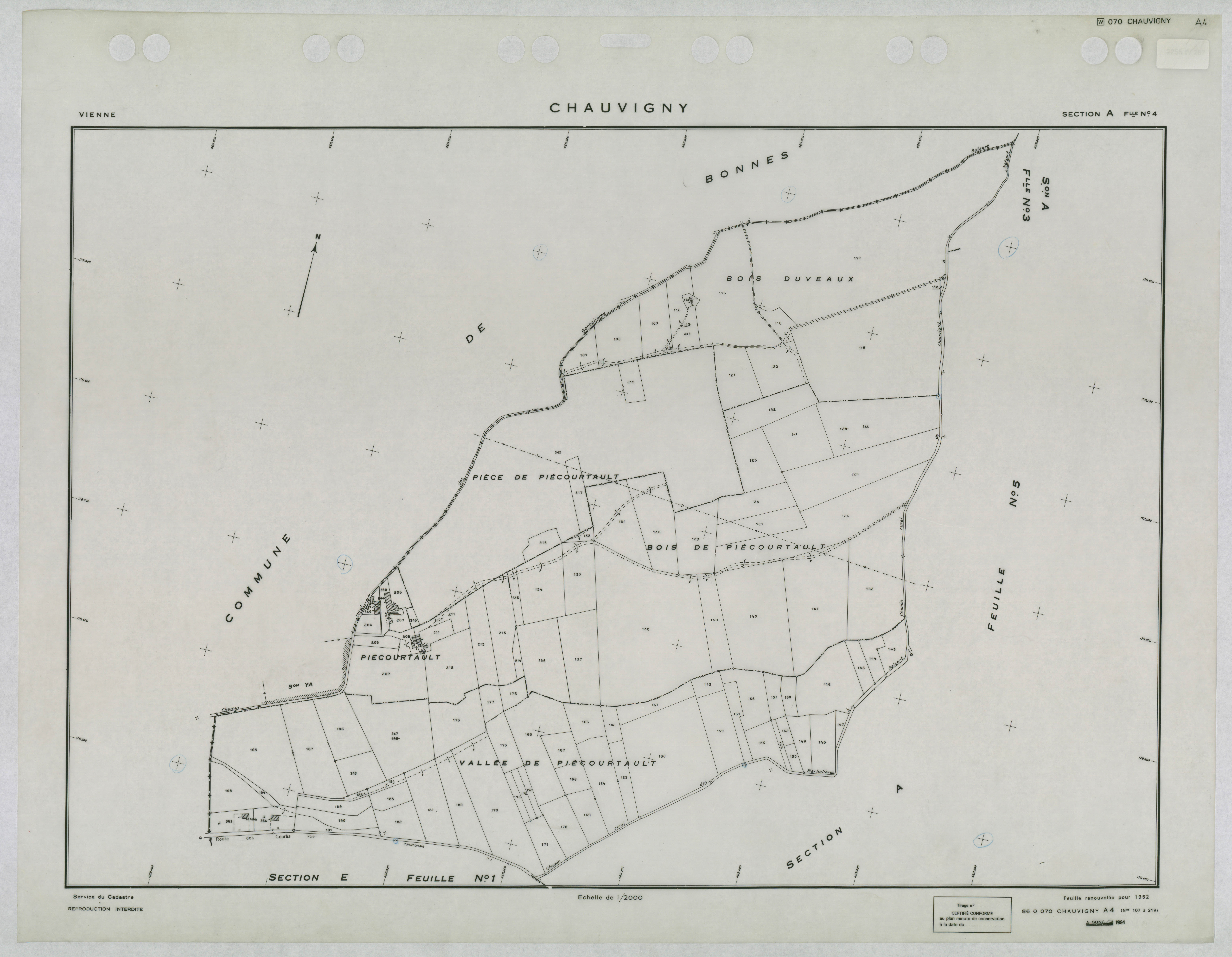 Chauvigny - FRAD086_cadastre Plans renouvelés 