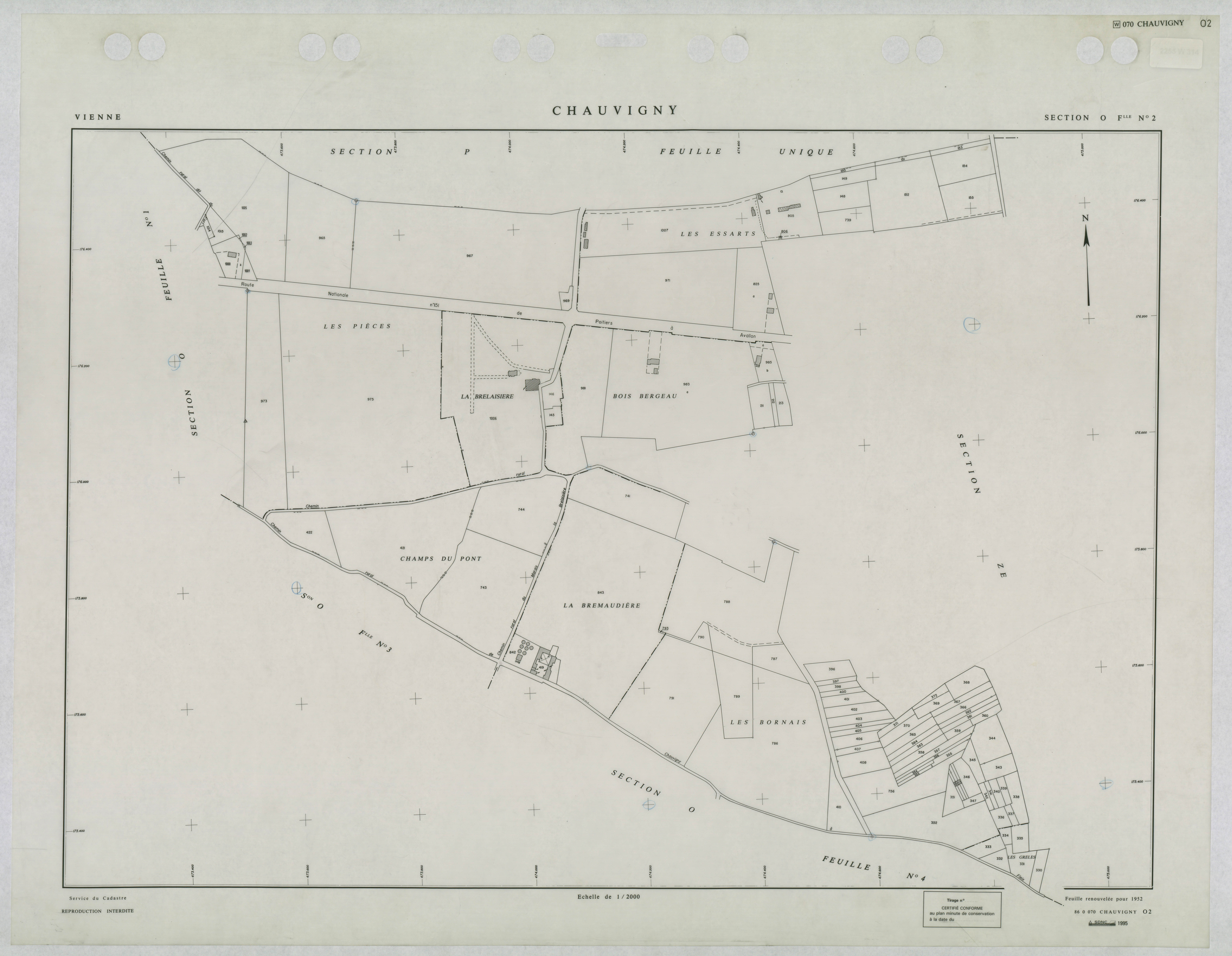 Chauvigny - FRAD086_cadastre Plans renouvelés 
