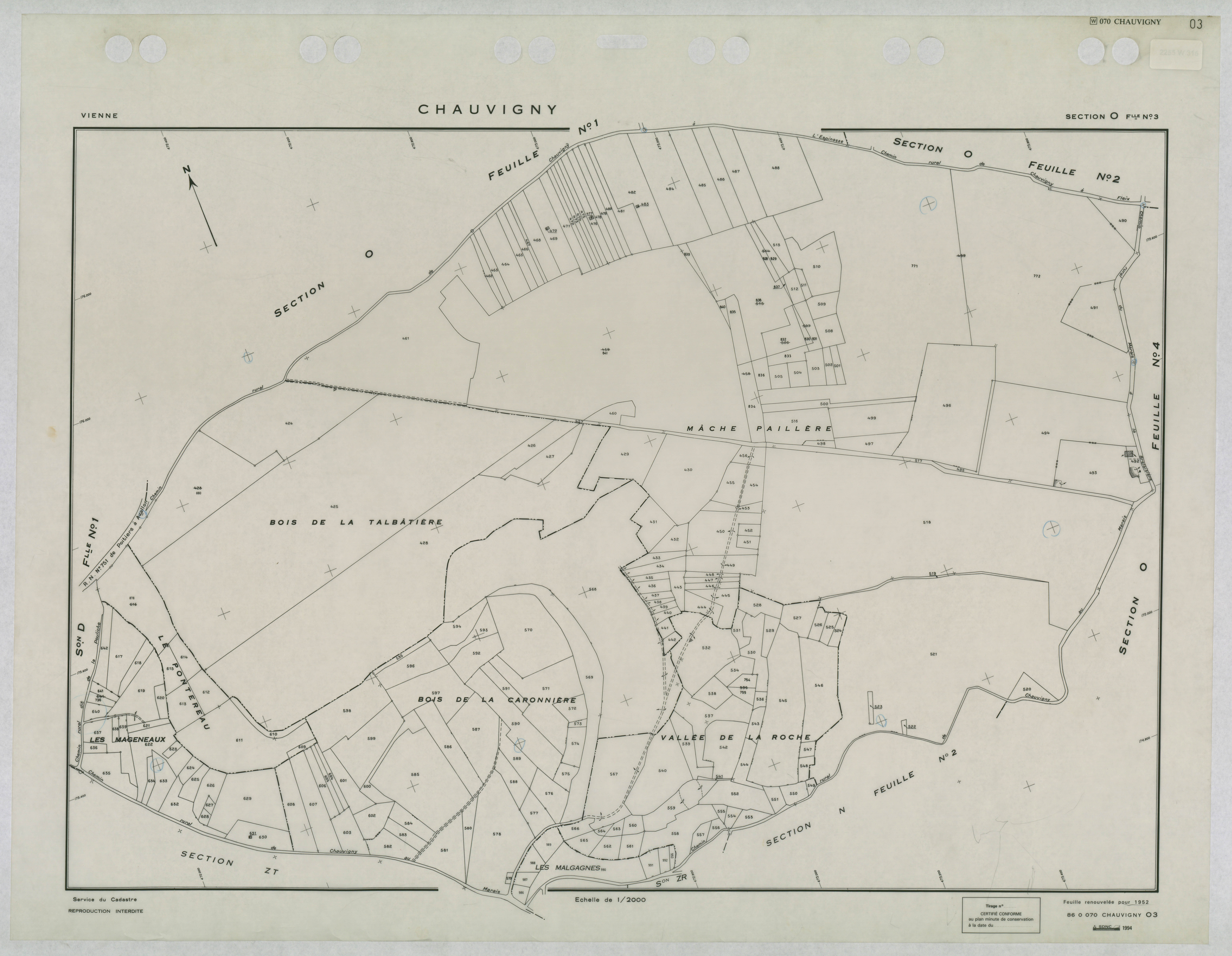 Chauvigny - FRAD086_cadastre Plans renouvelés 