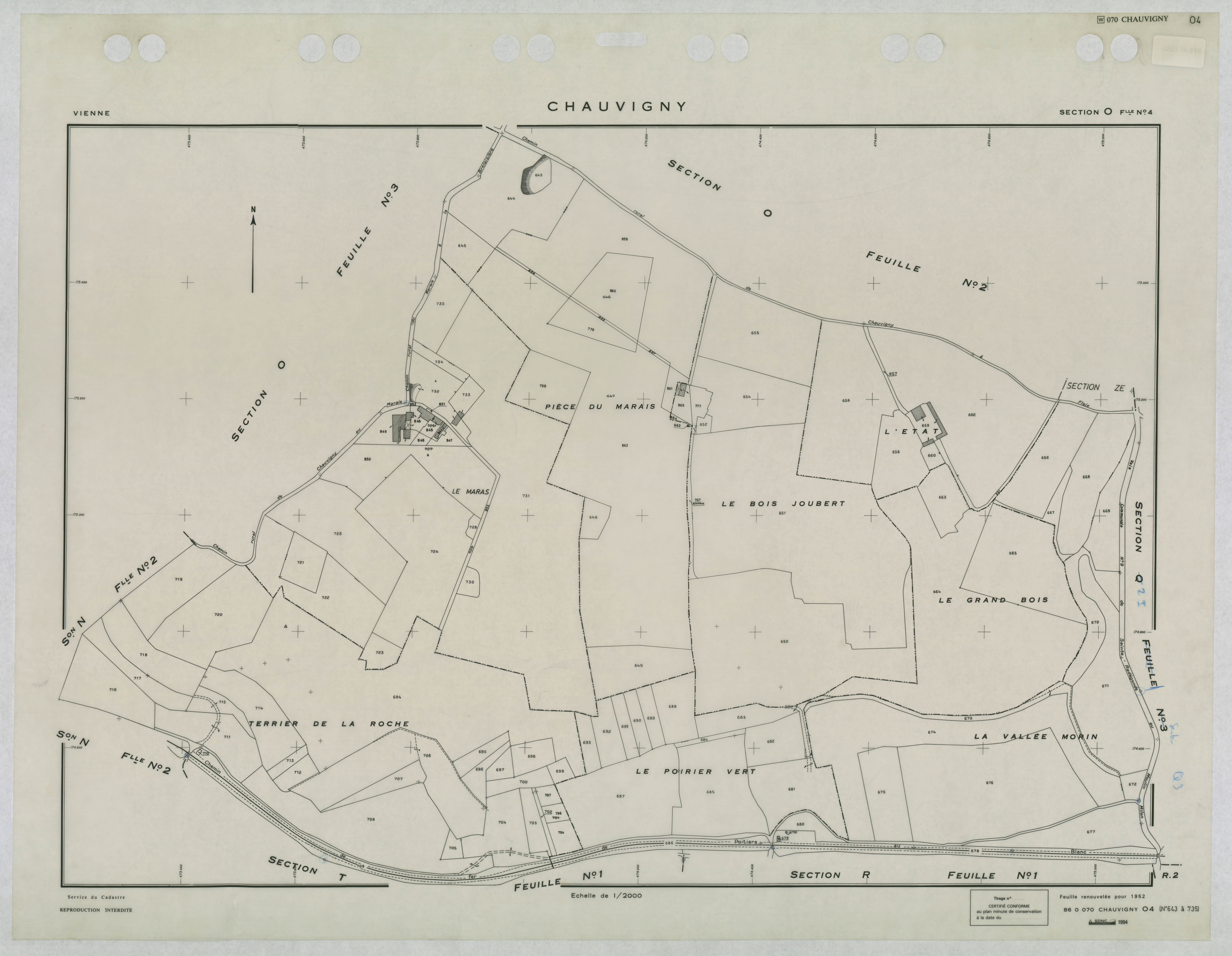 Chauvigny - FRAD086_cadastre Plans renouvelés 