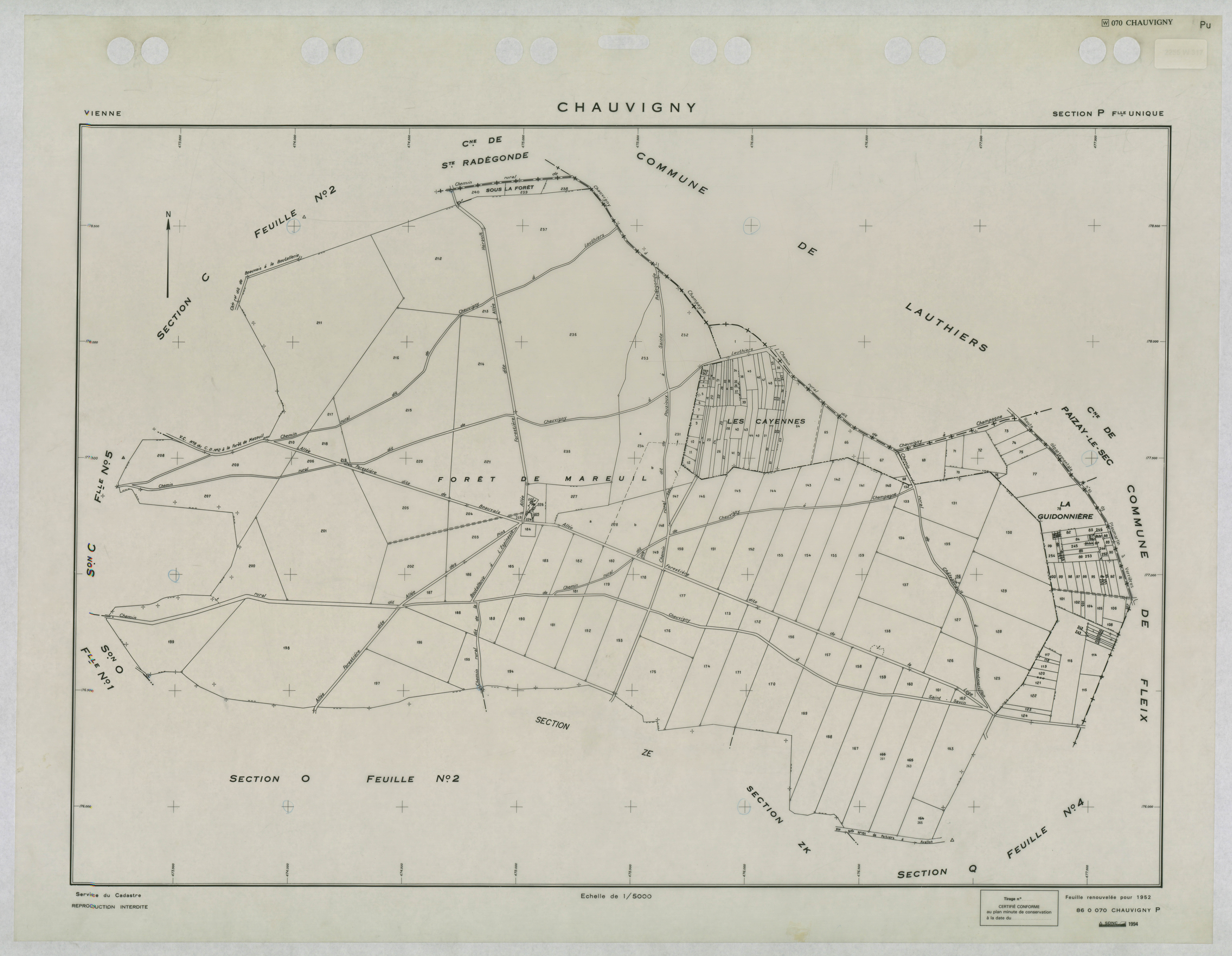 Chauvigny - FRAD086_cadastre Plans renouvelés 