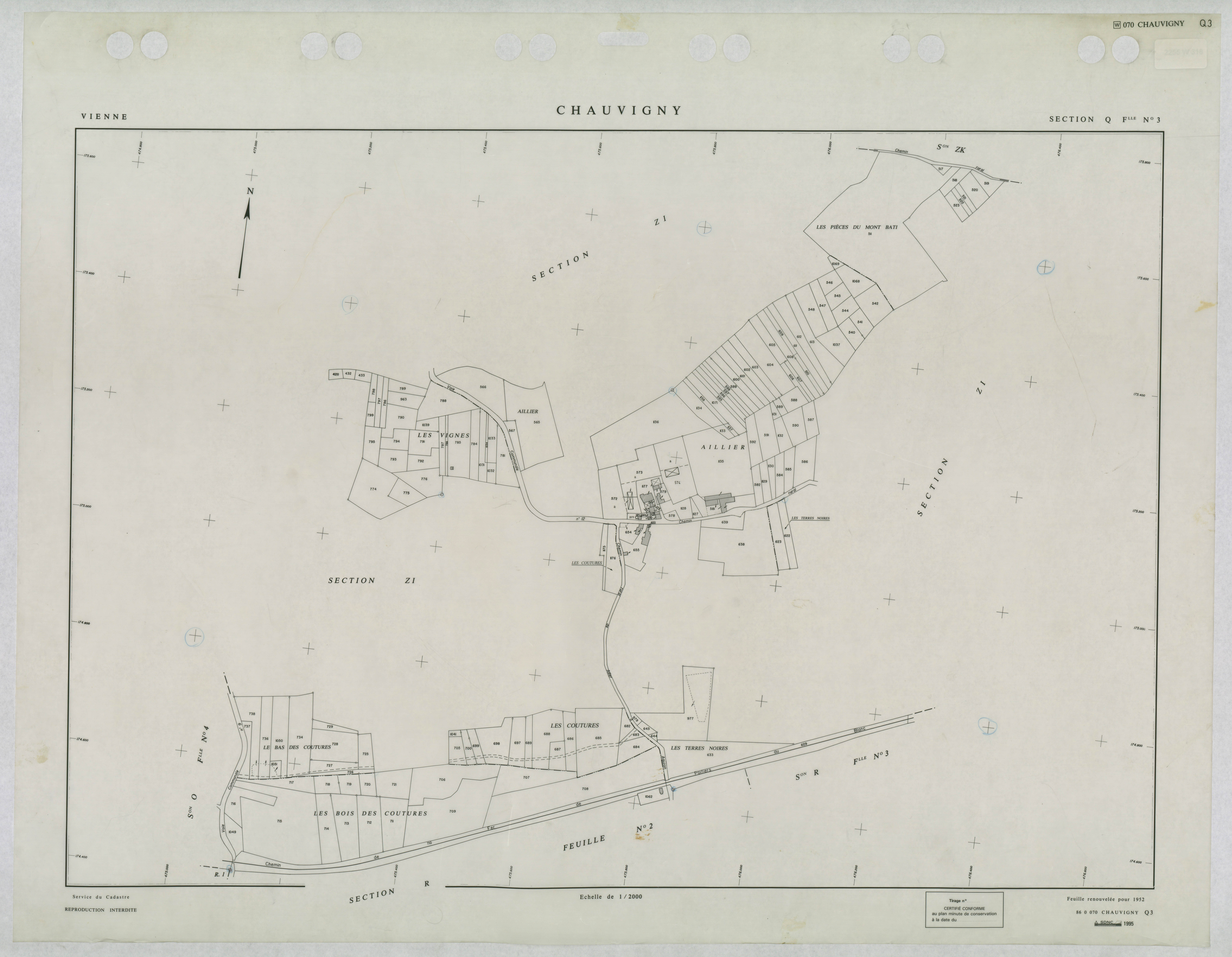 Chauvigny - FRAD086_cadastre Plans renouvelés 