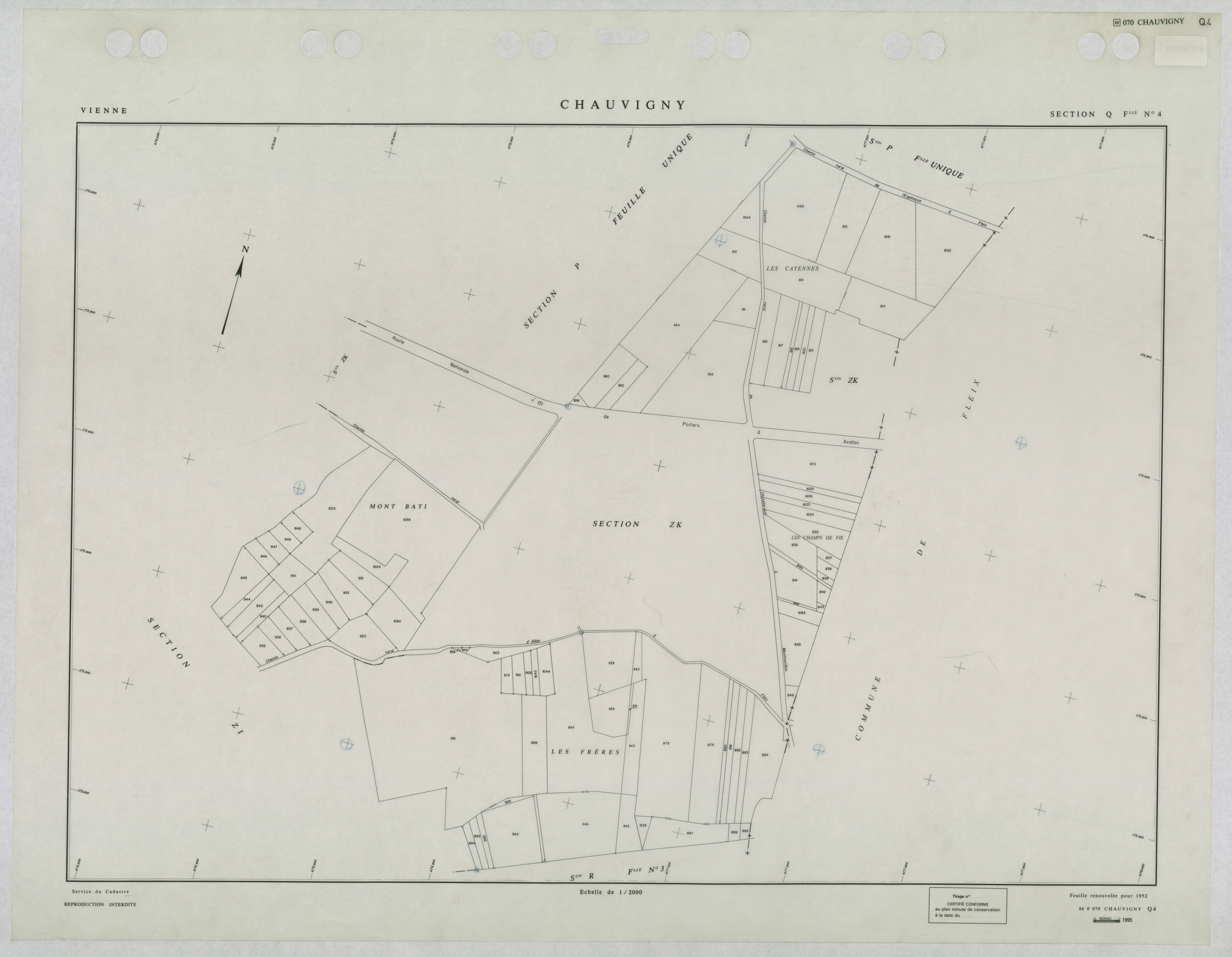 Chauvigny - FRAD086_cadastre Plans renouvelés 