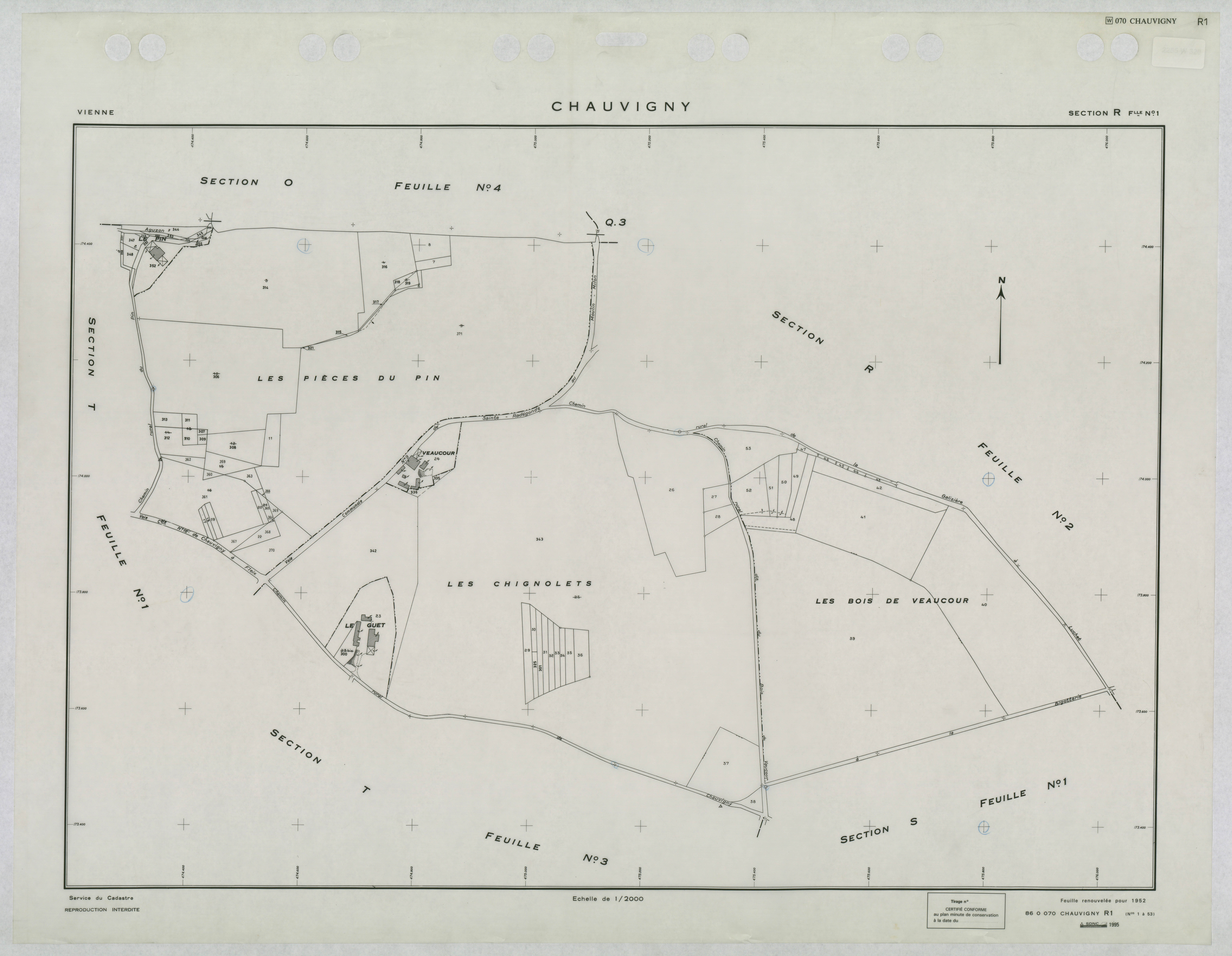 Chauvigny - FRAD086_cadastre Plans renouvelés 