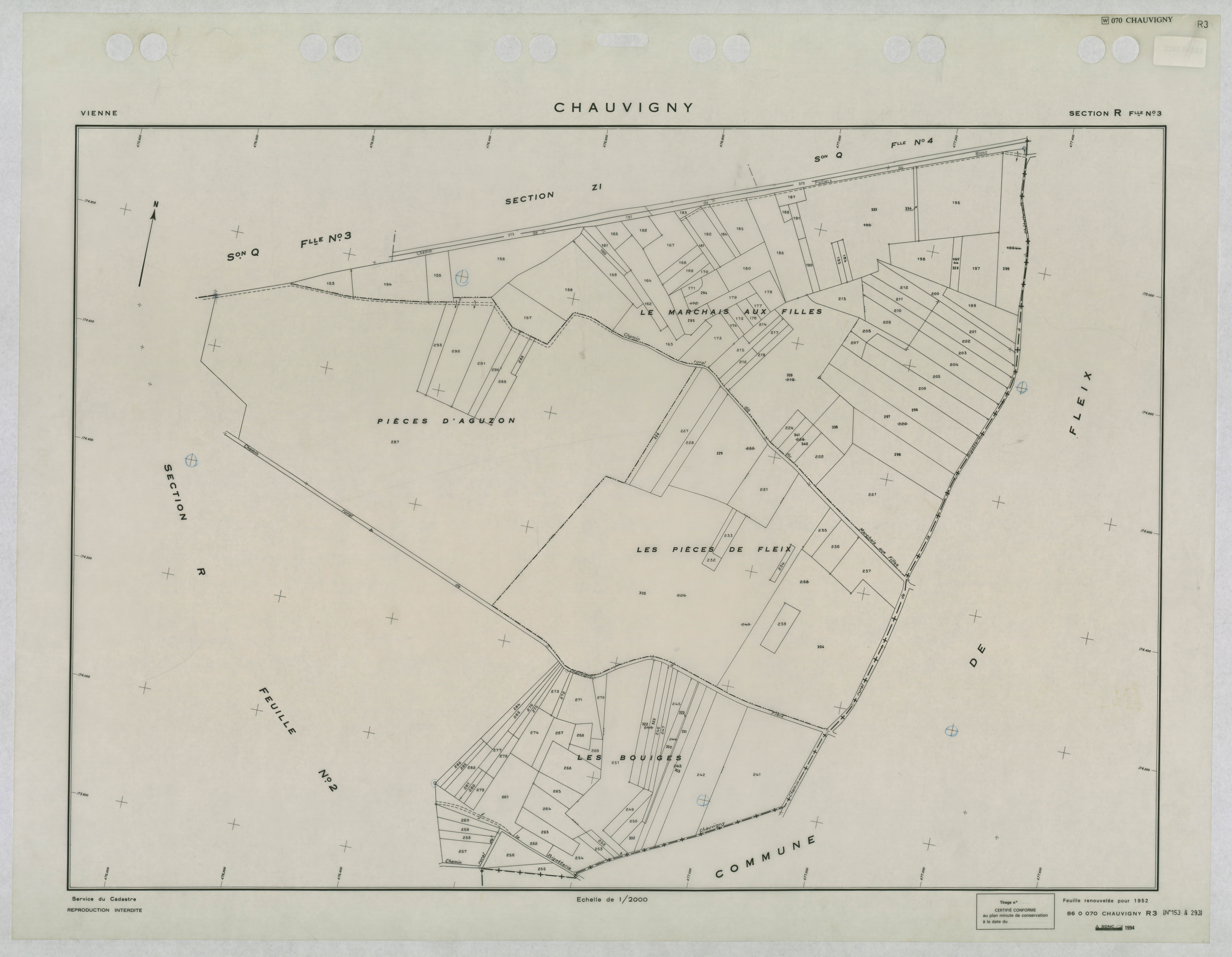 Chauvigny - FRAD086_cadastre Plans renouvelés 