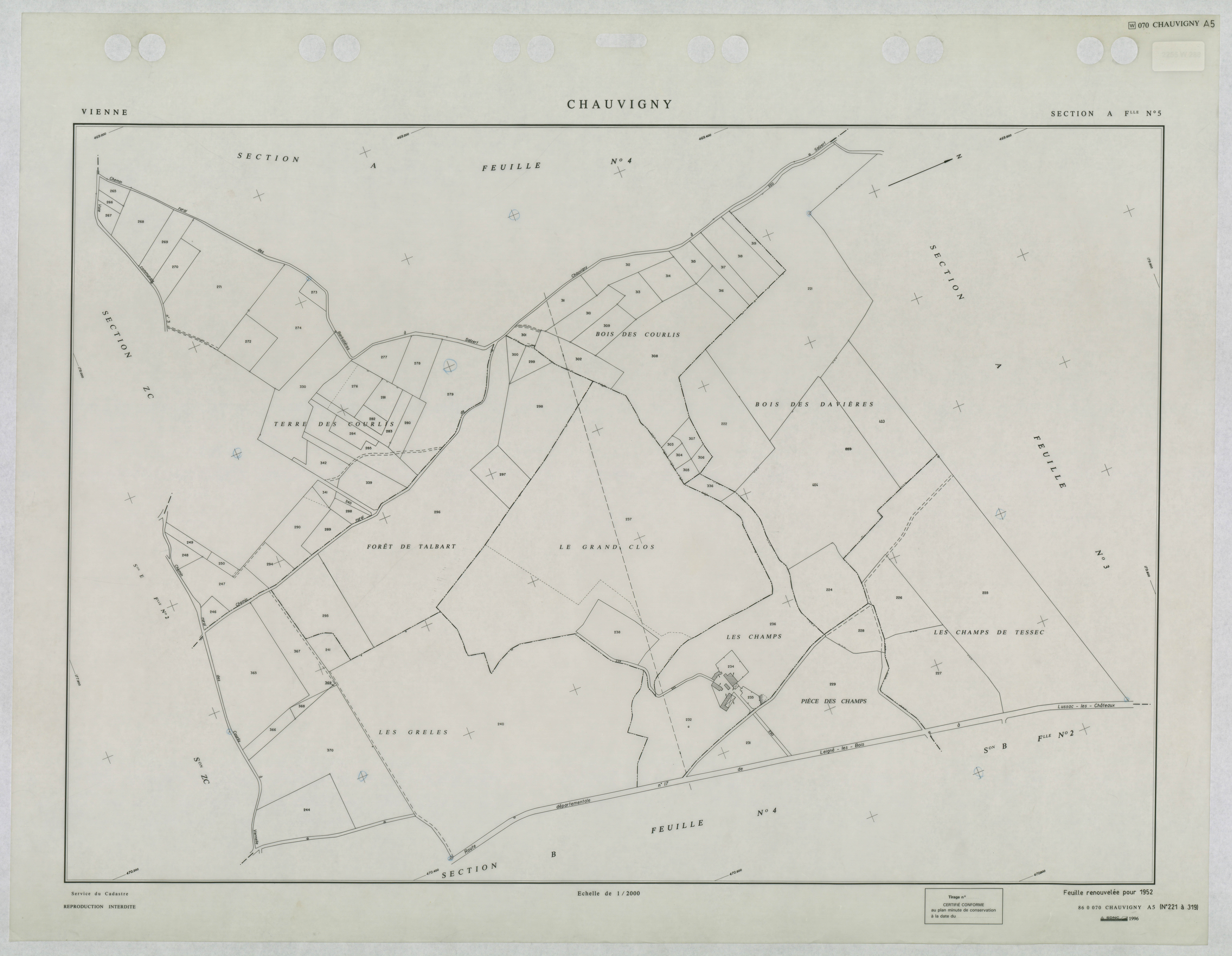 Chauvigny - FRAD086_cadastre Plans renouvelés 