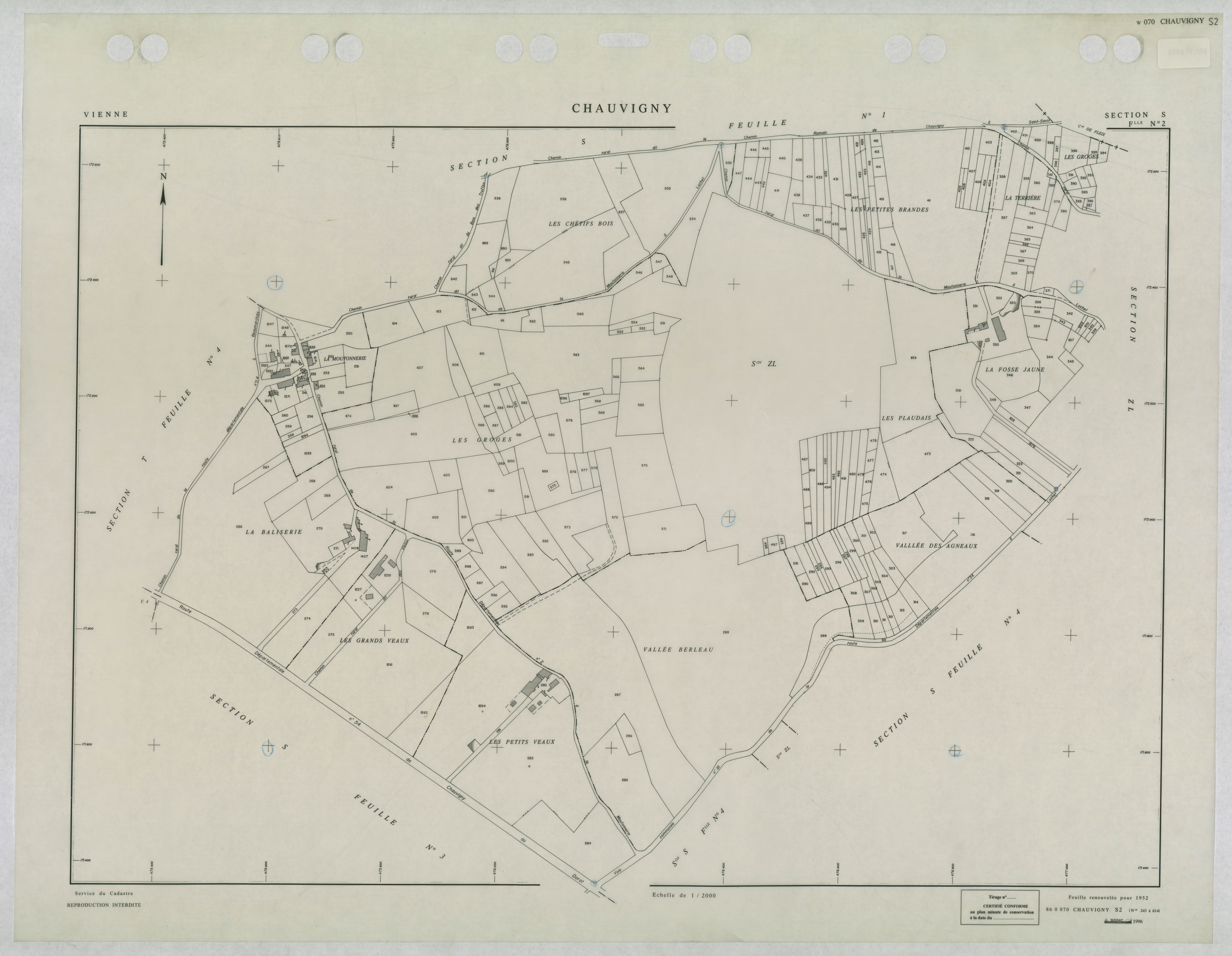 Chauvigny - FRAD086_cadastre Plans renouvelés 