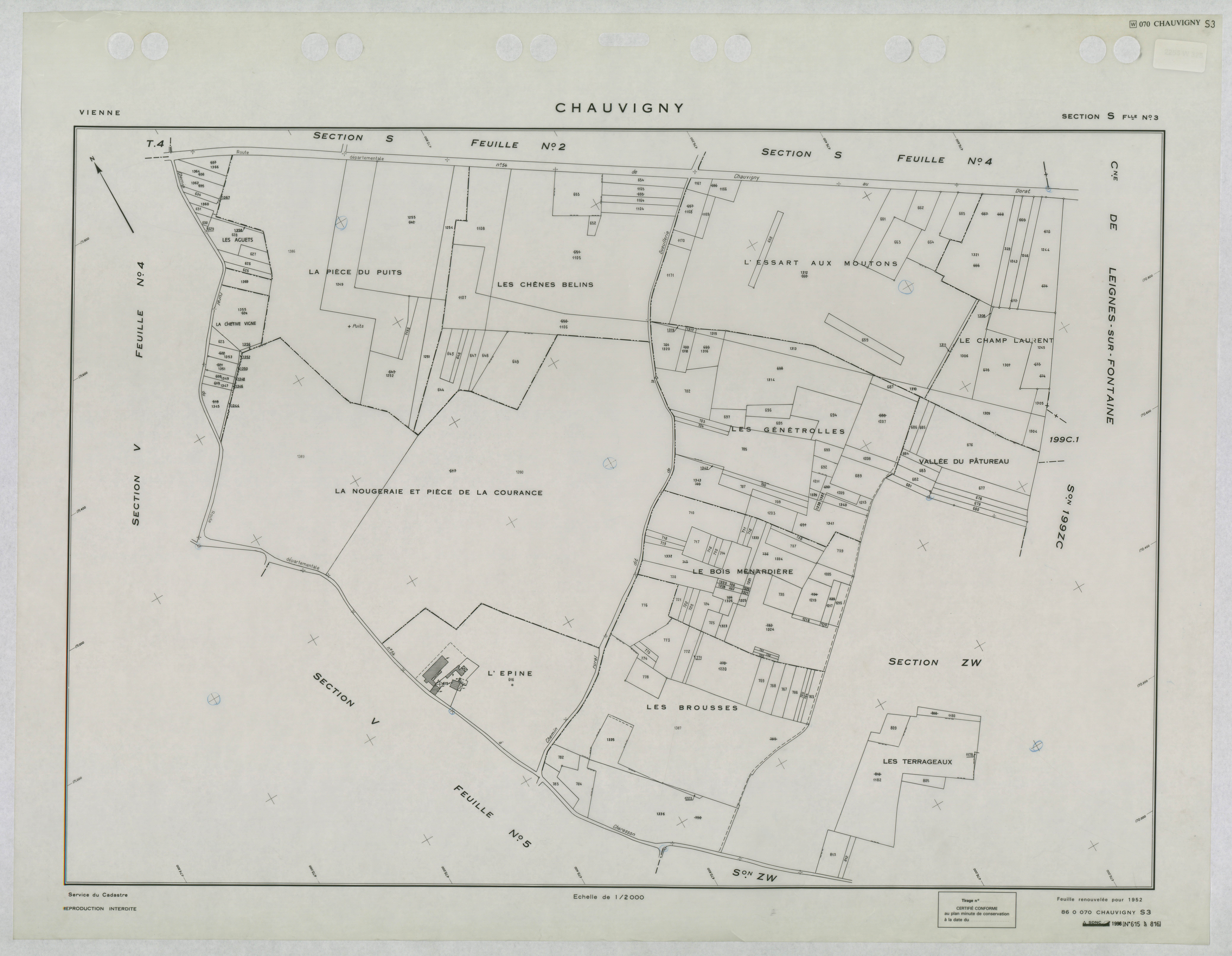 Chauvigny - FRAD086_cadastre Plans renouvelés 