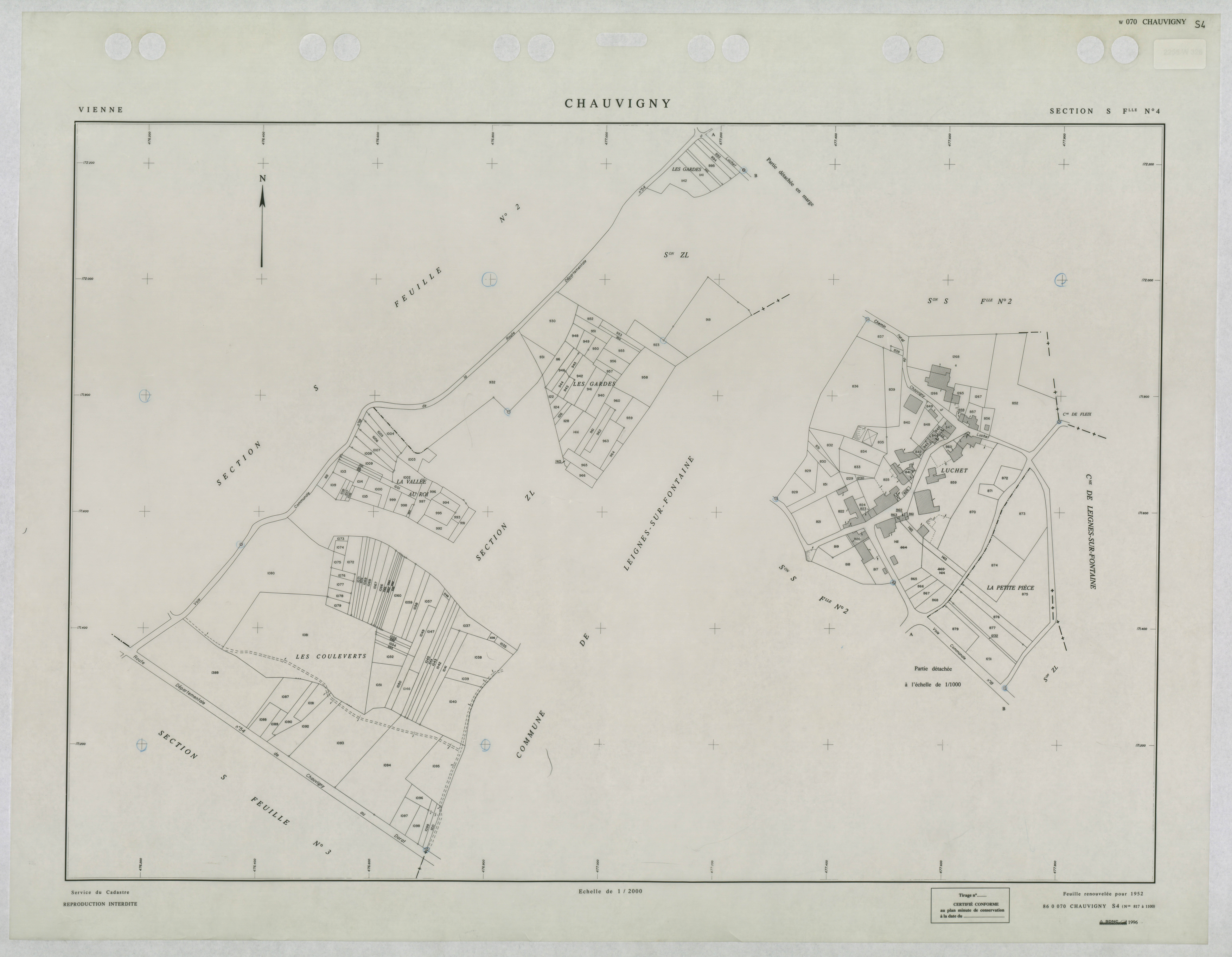 Chauvigny - FRAD086_cadastre Plans renouvelés 