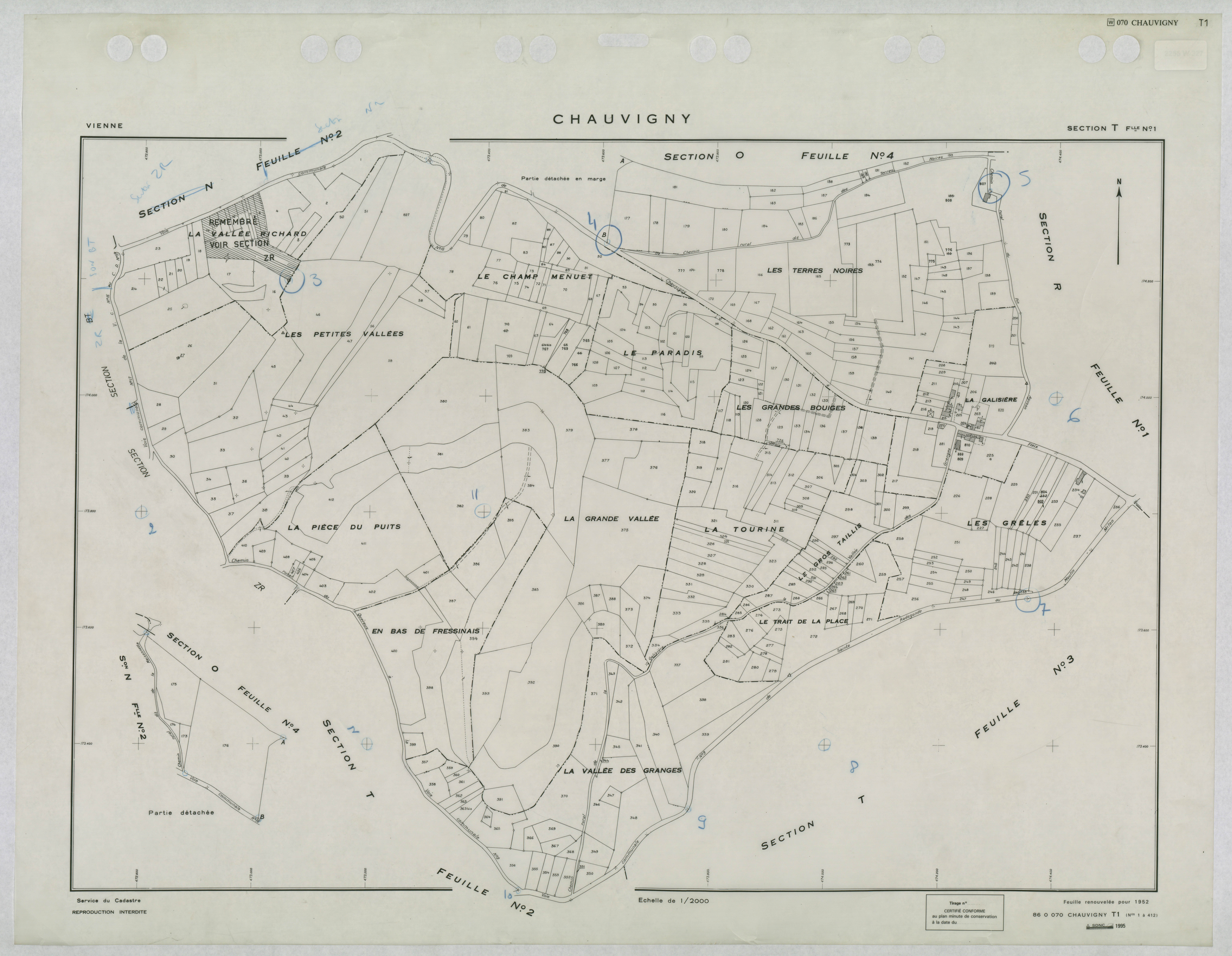 Chauvigny - FRAD086_cadastre Plans renouvelés 