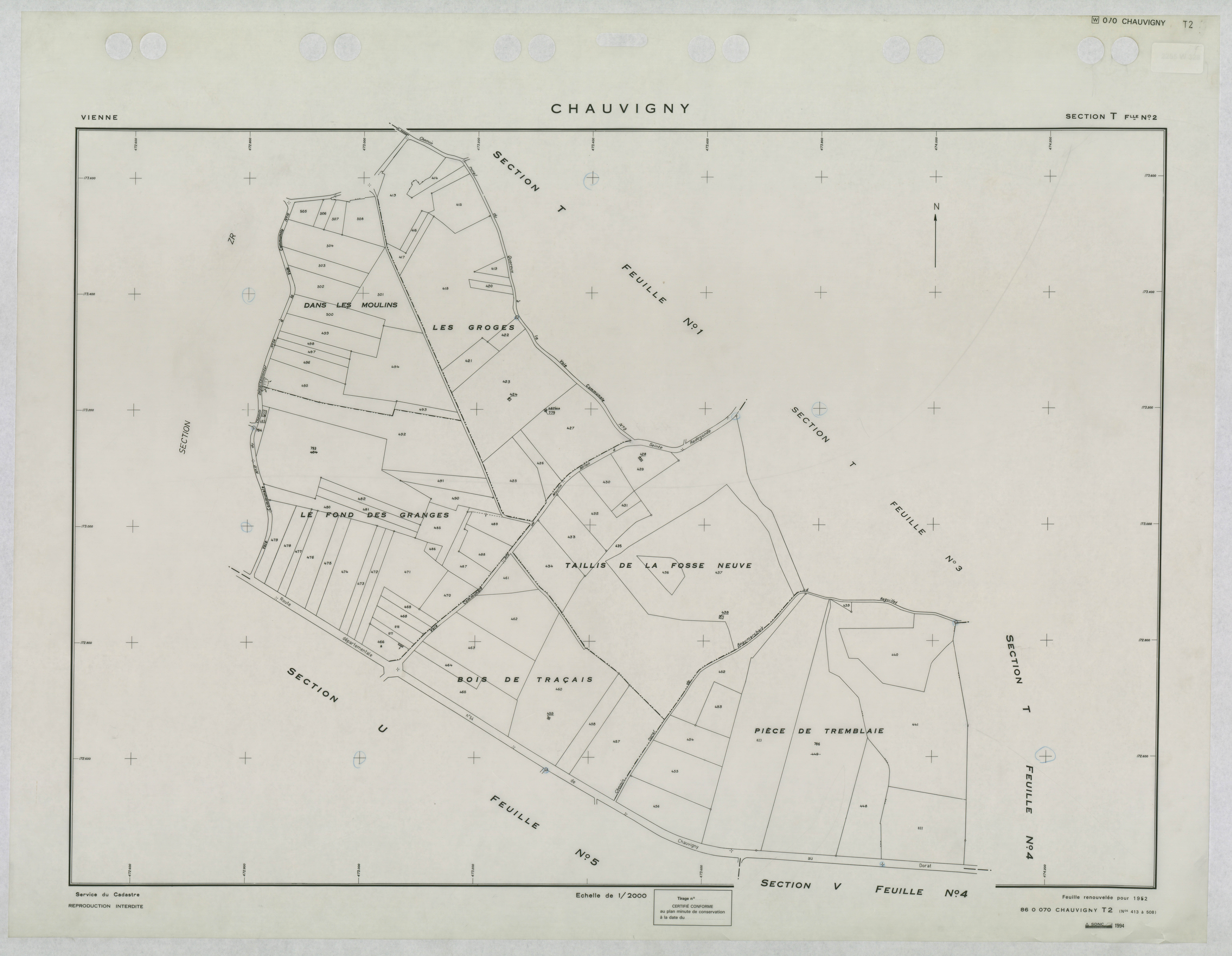 Chauvigny - FRAD086_cadastre Plans renouvelés 