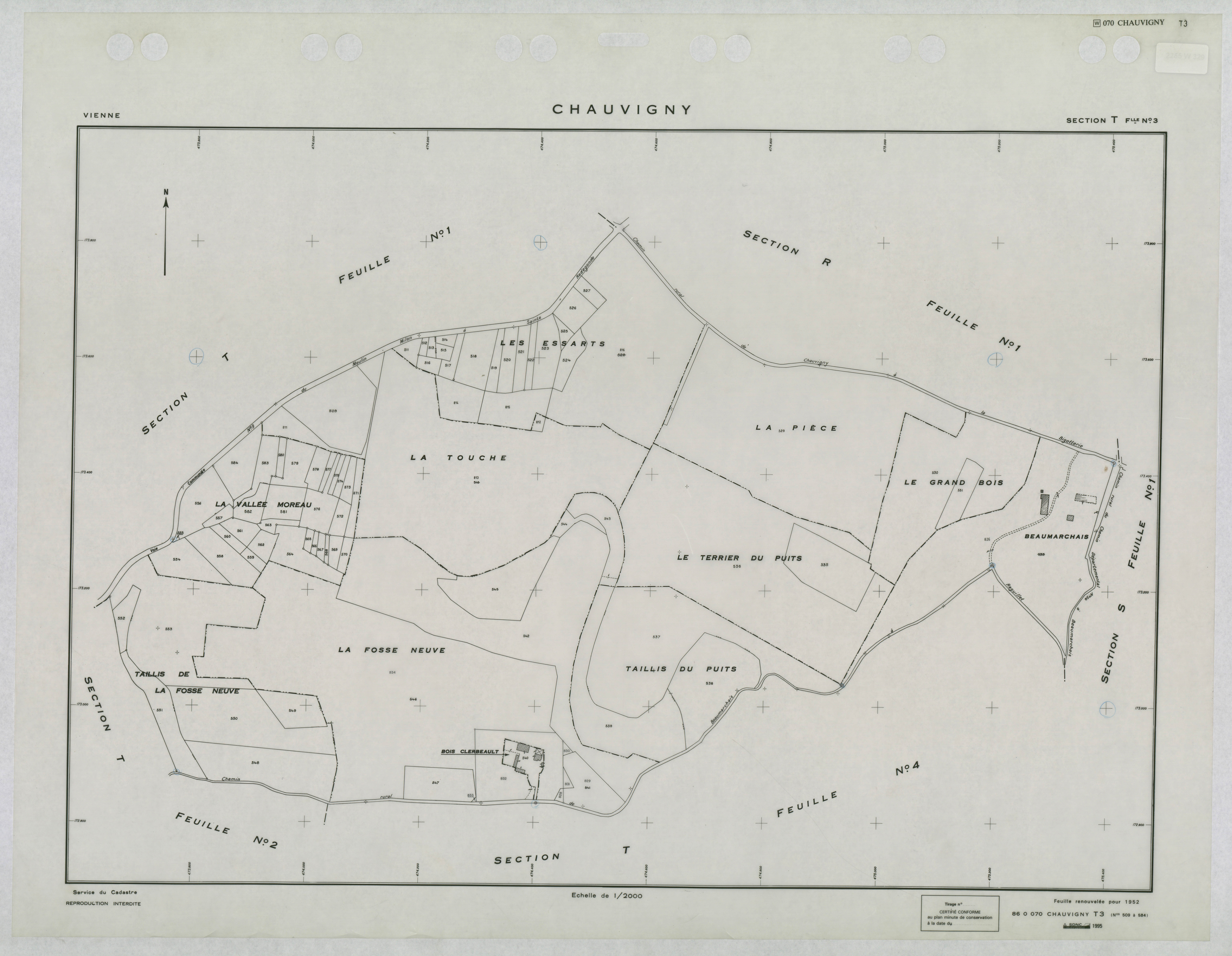 Chauvigny - FRAD086_cadastre Plans renouvelés 