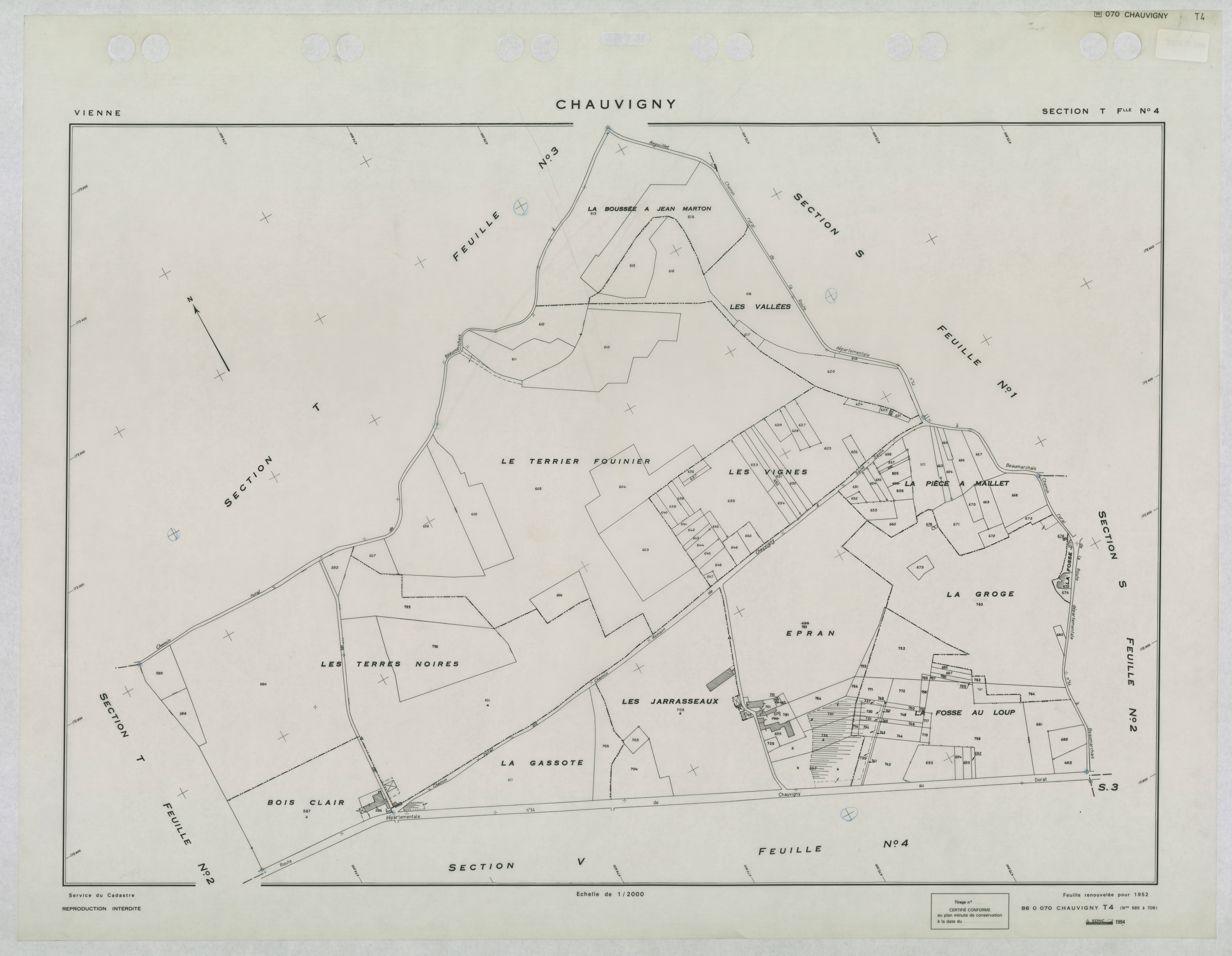 Chauvigny - FRAD086_cadastre Plans renouvelés 