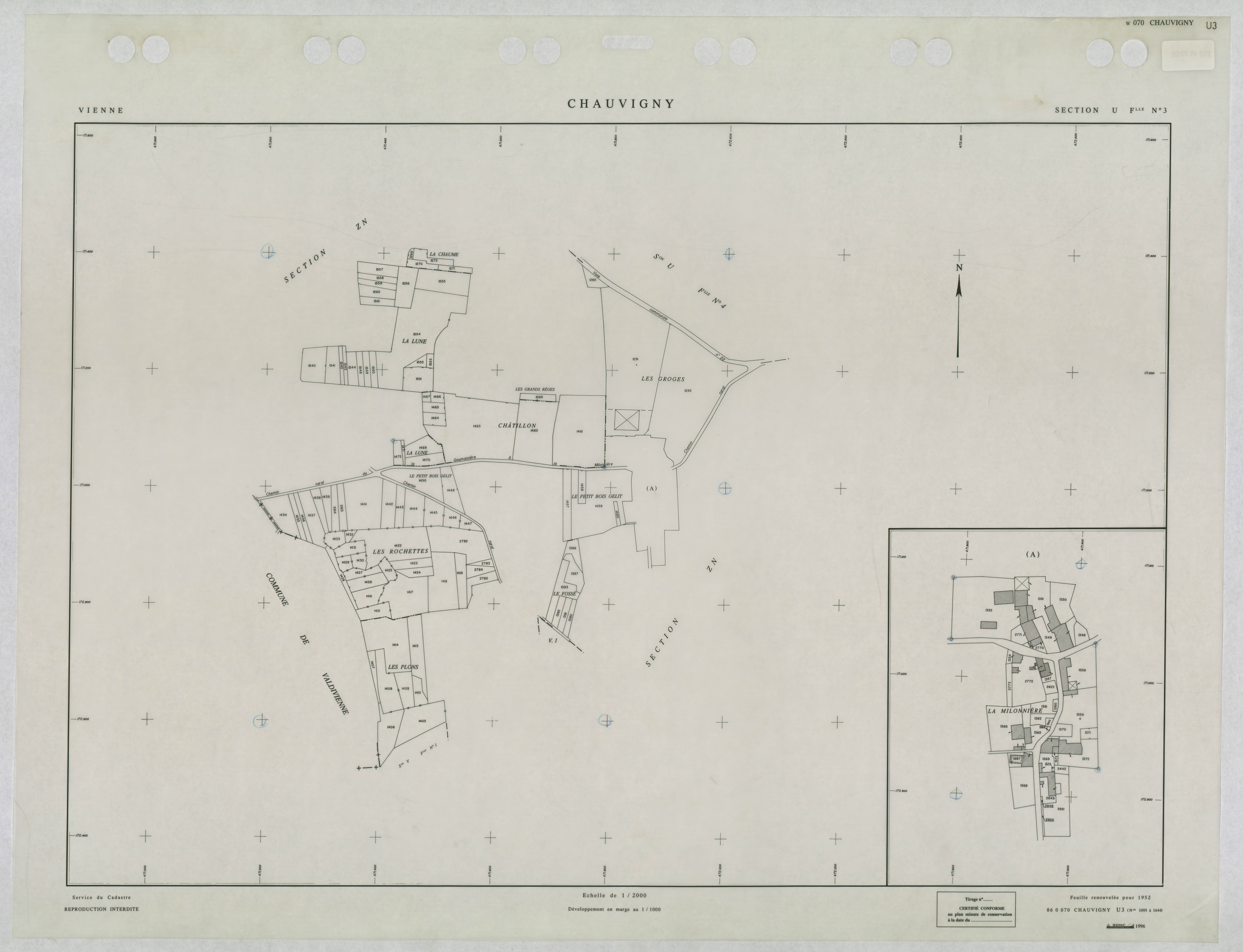 Chauvigny - FRAD086_cadastre Plans renouvelés 