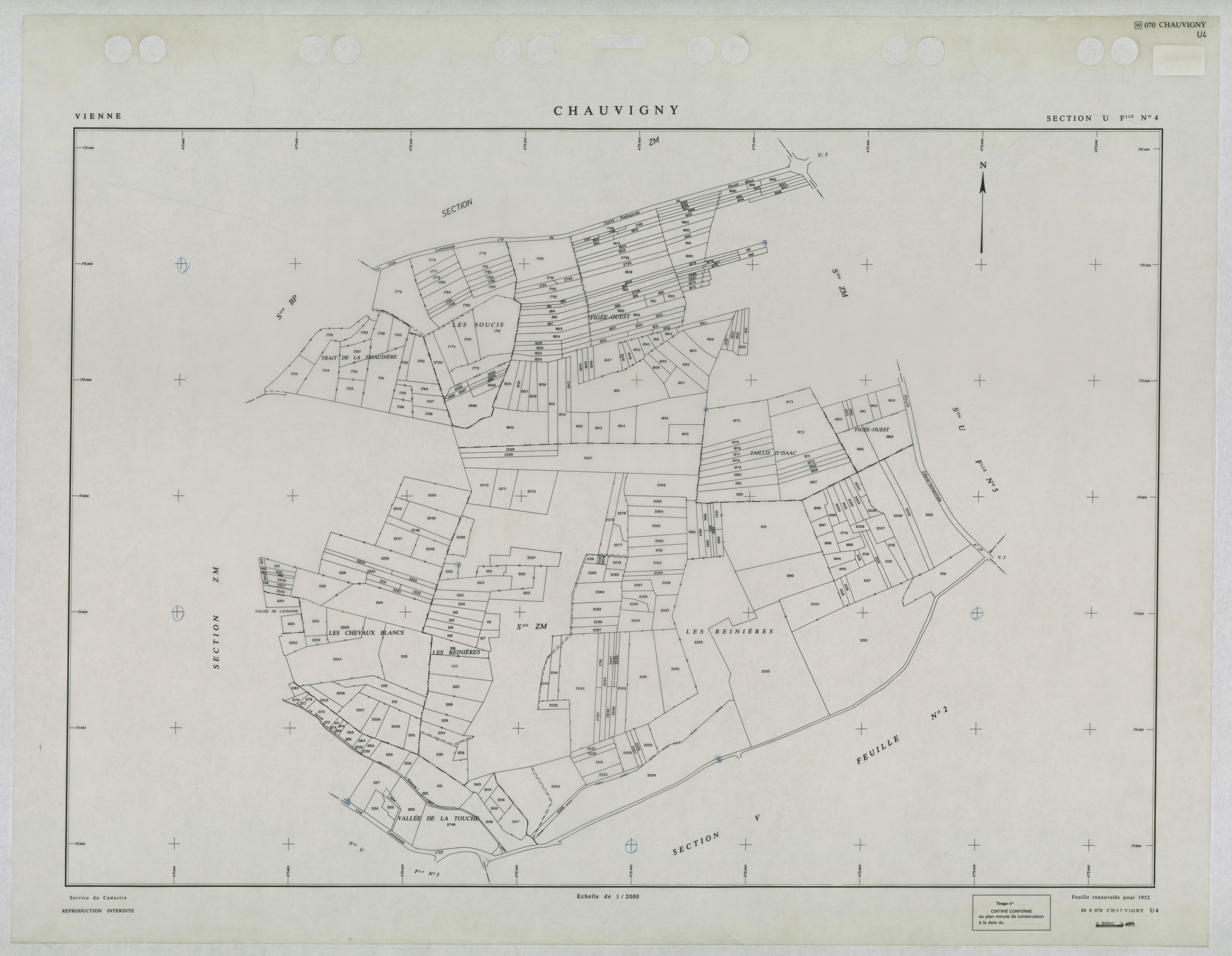 Chauvigny - FRAD086_cadastre Plans renouvelés 
