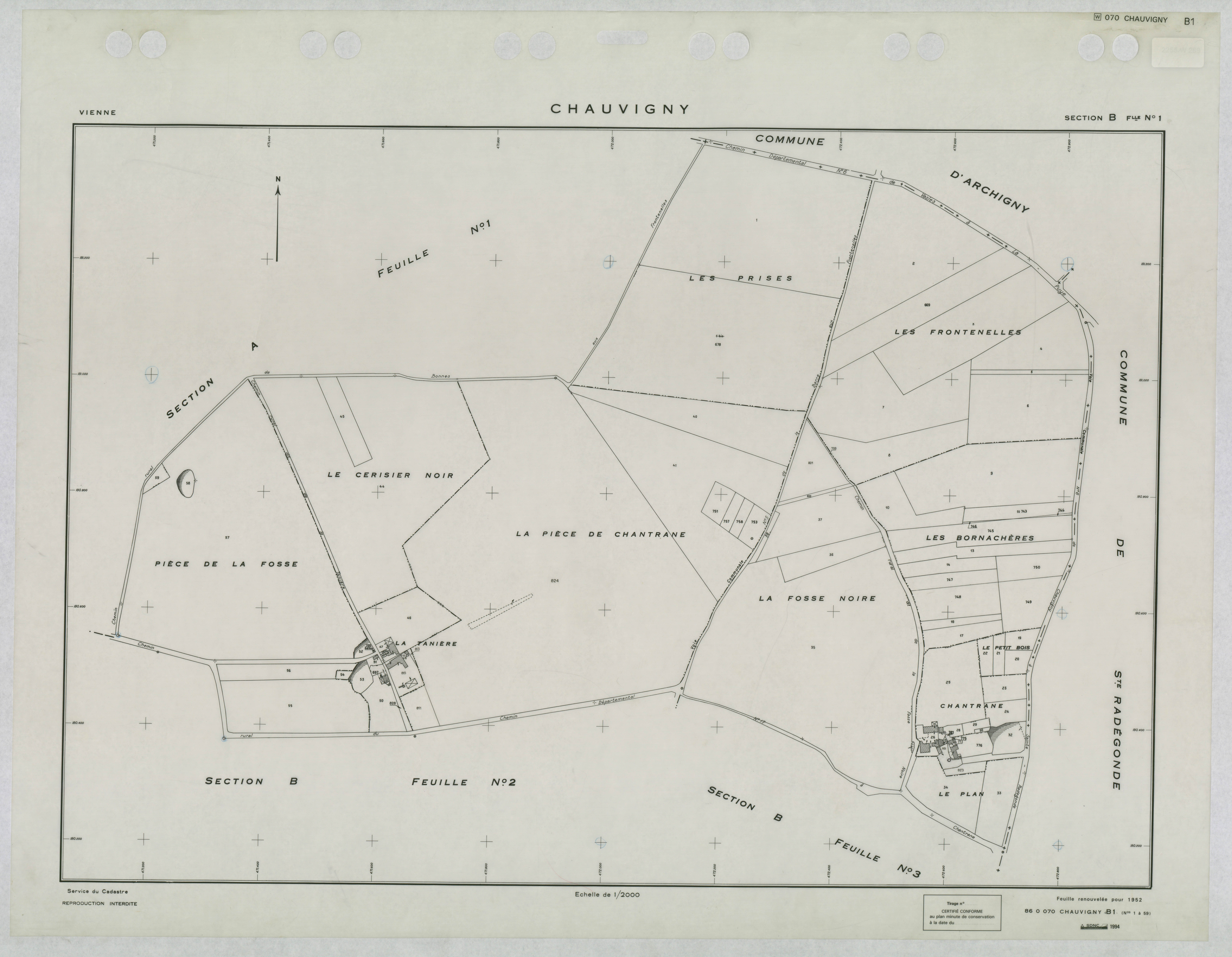 Chauvigny - FRAD086_cadastre Plans renouvelés 