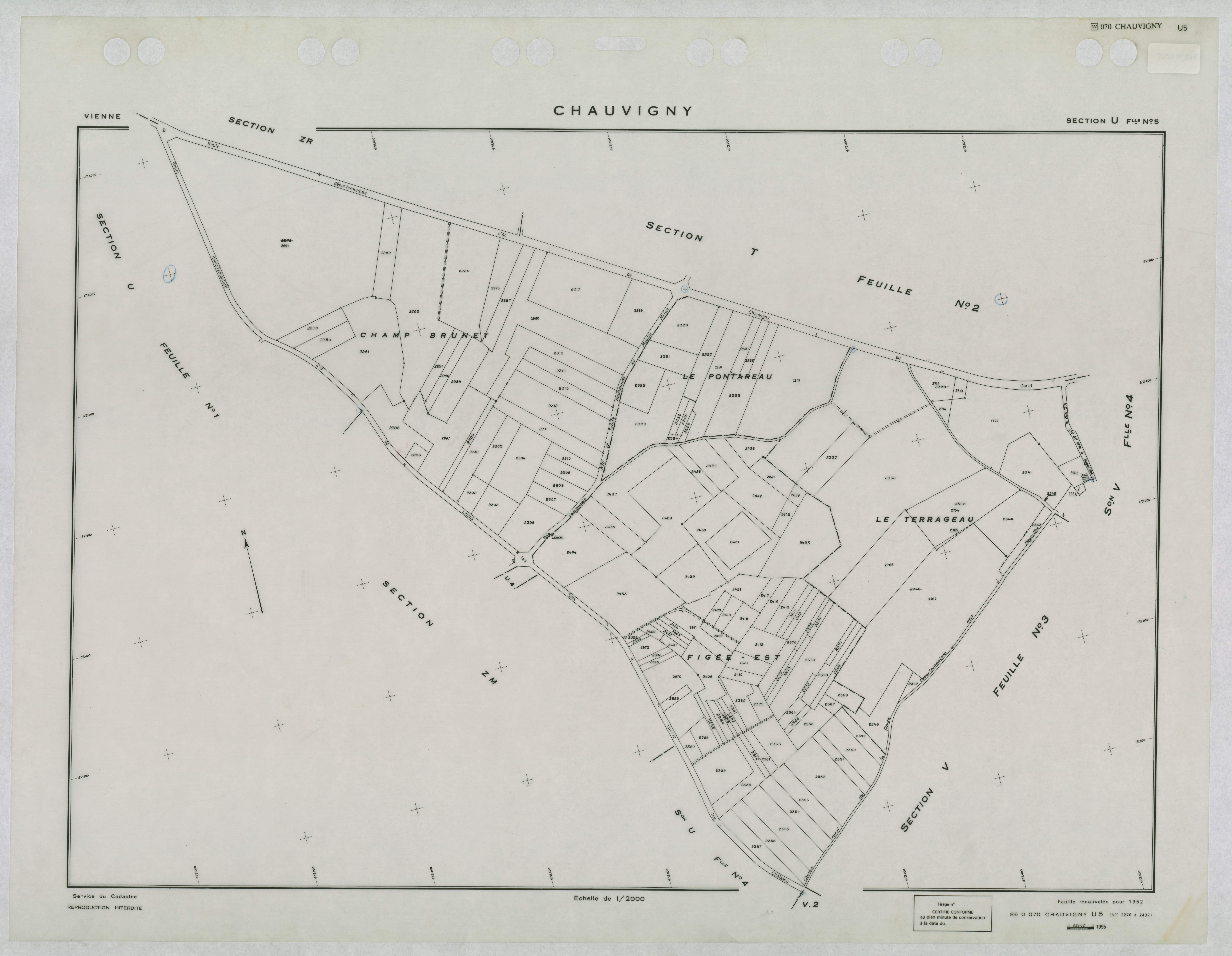 Chauvigny - FRAD086_cadastre Plans renouvelés 
