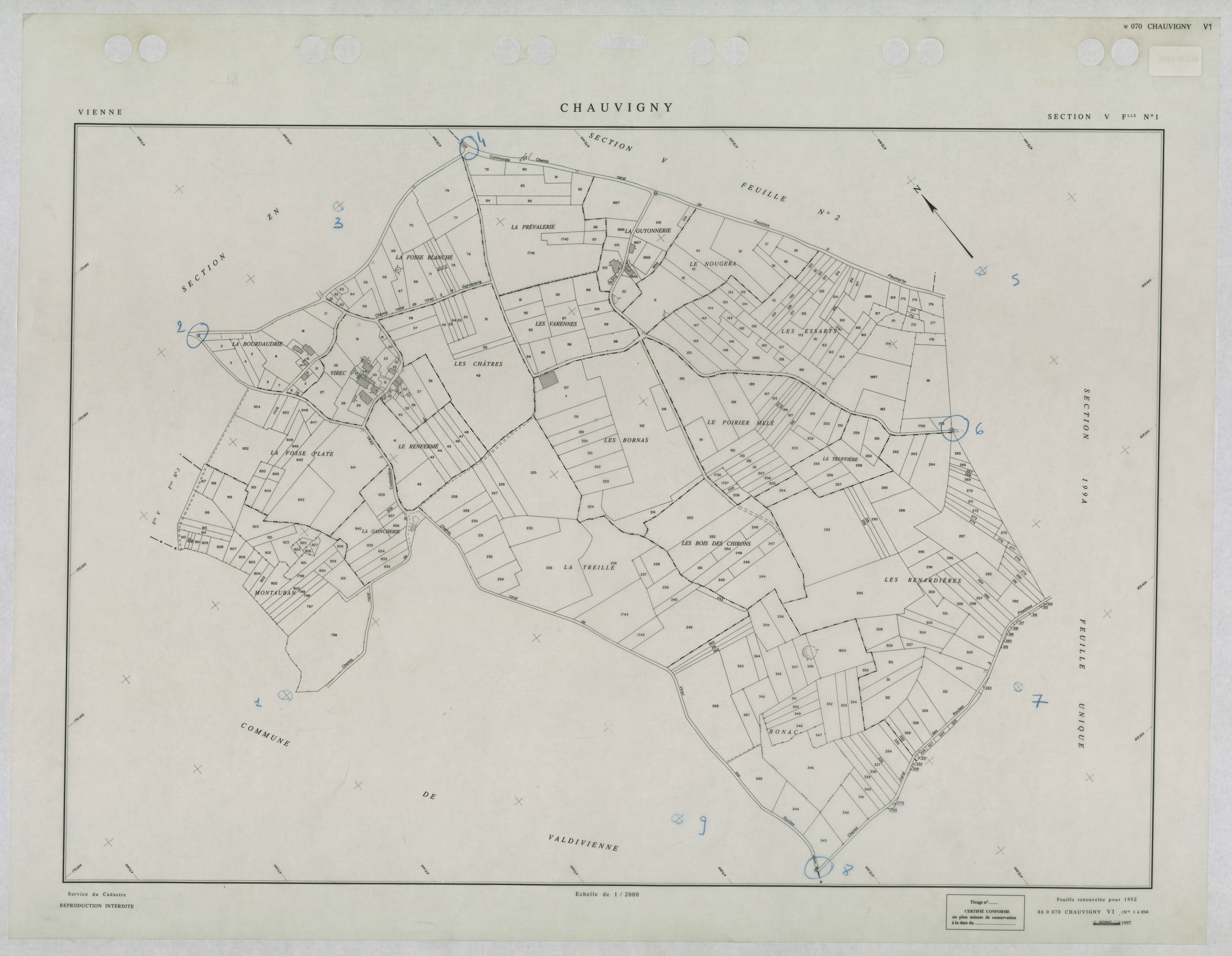 Chauvigny - FRAD086_cadastre Plans renouvelés 