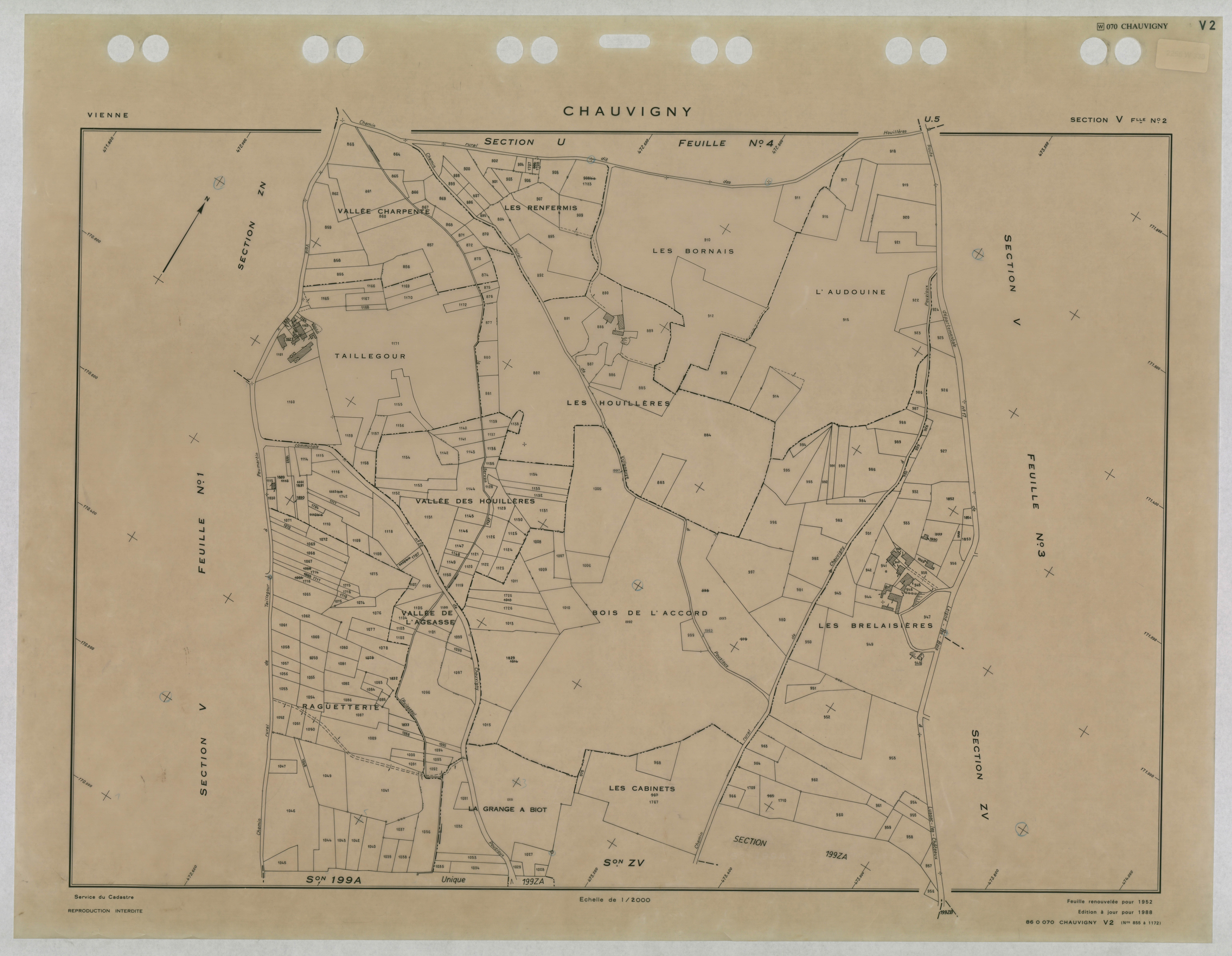 Chauvigny - FRAD086_cadastre Plans renouvelés 