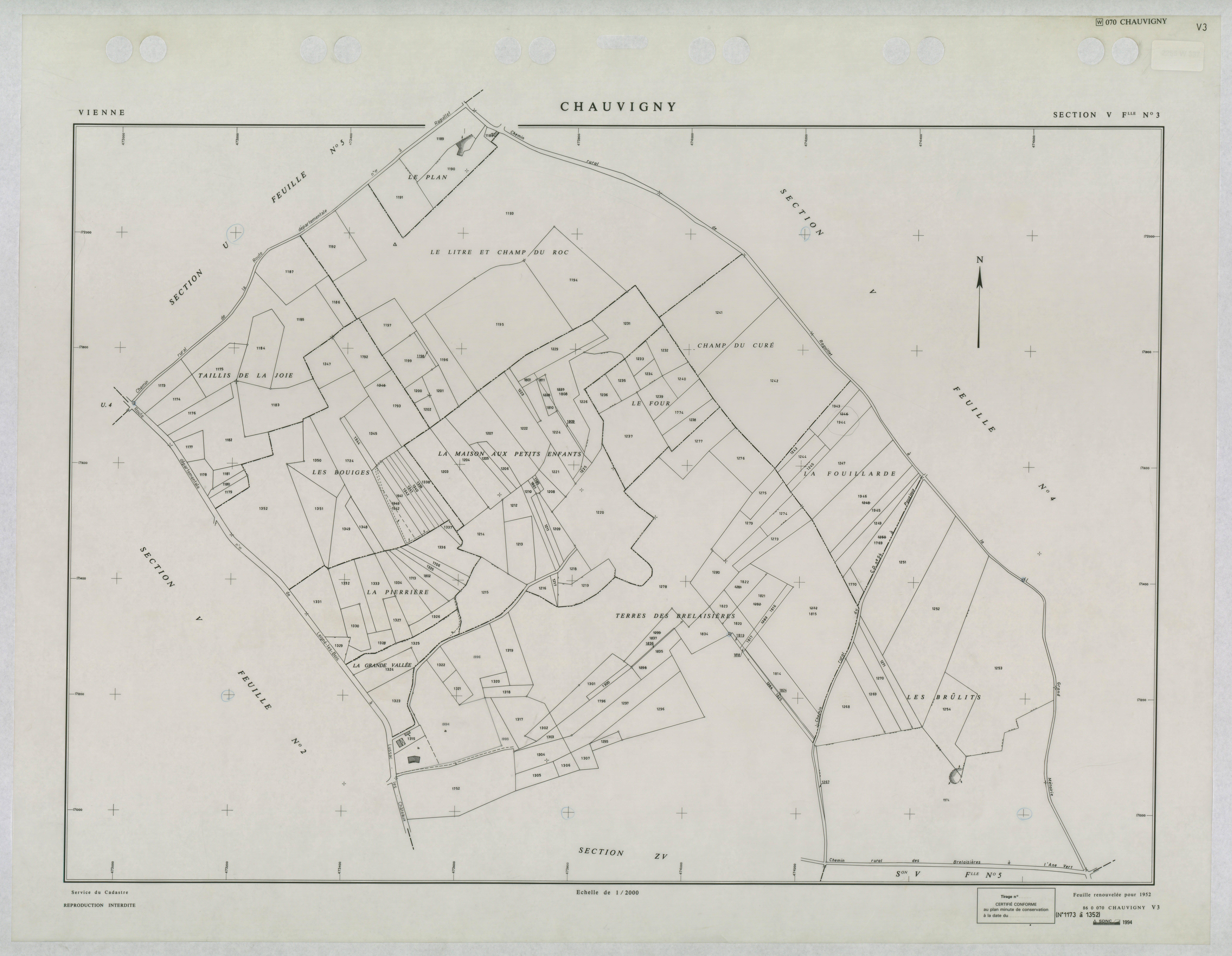 Chauvigny - FRAD086_cadastre Plans renouvelés 