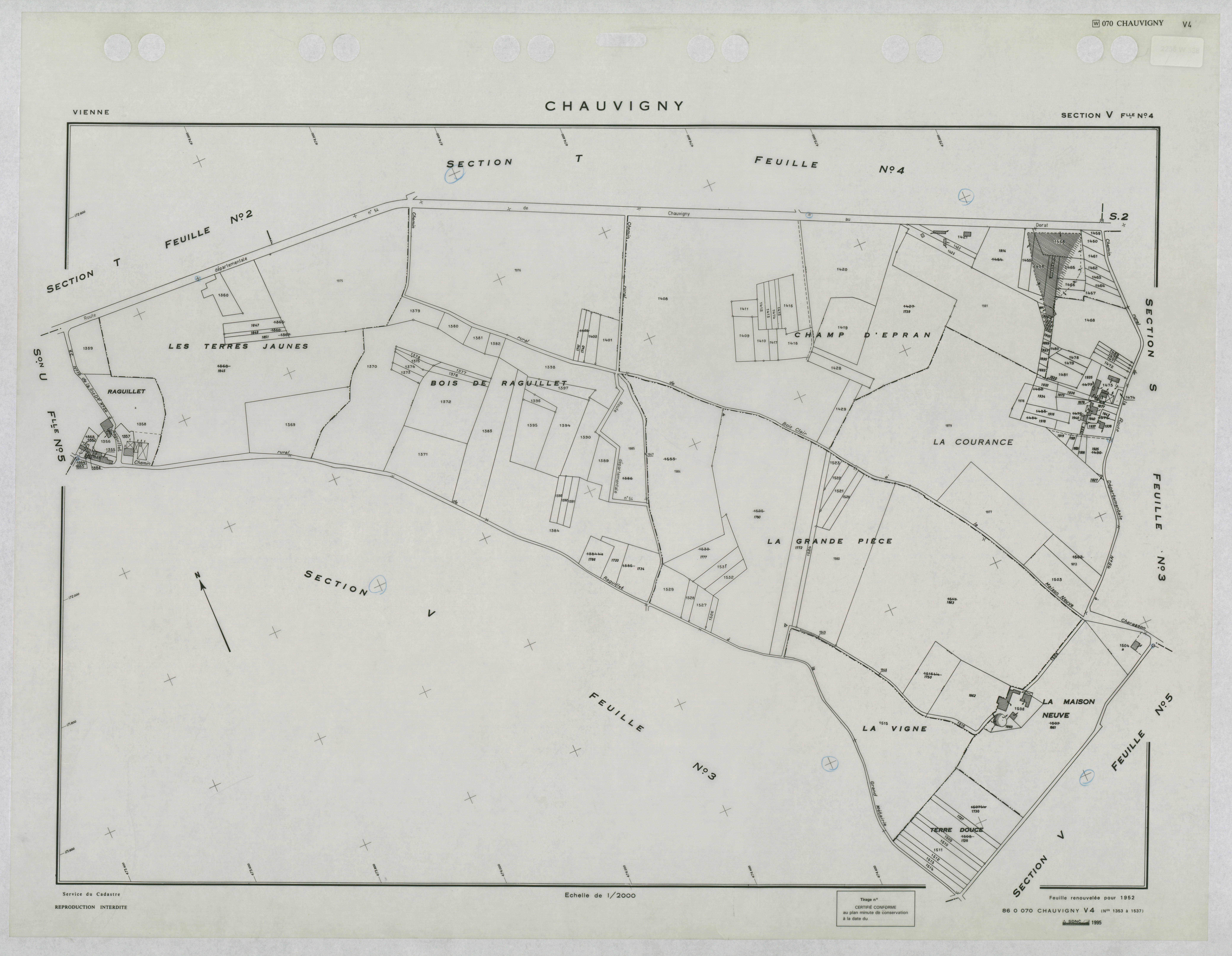 Chauvigny - FRAD086_cadastre Plans renouvelés 