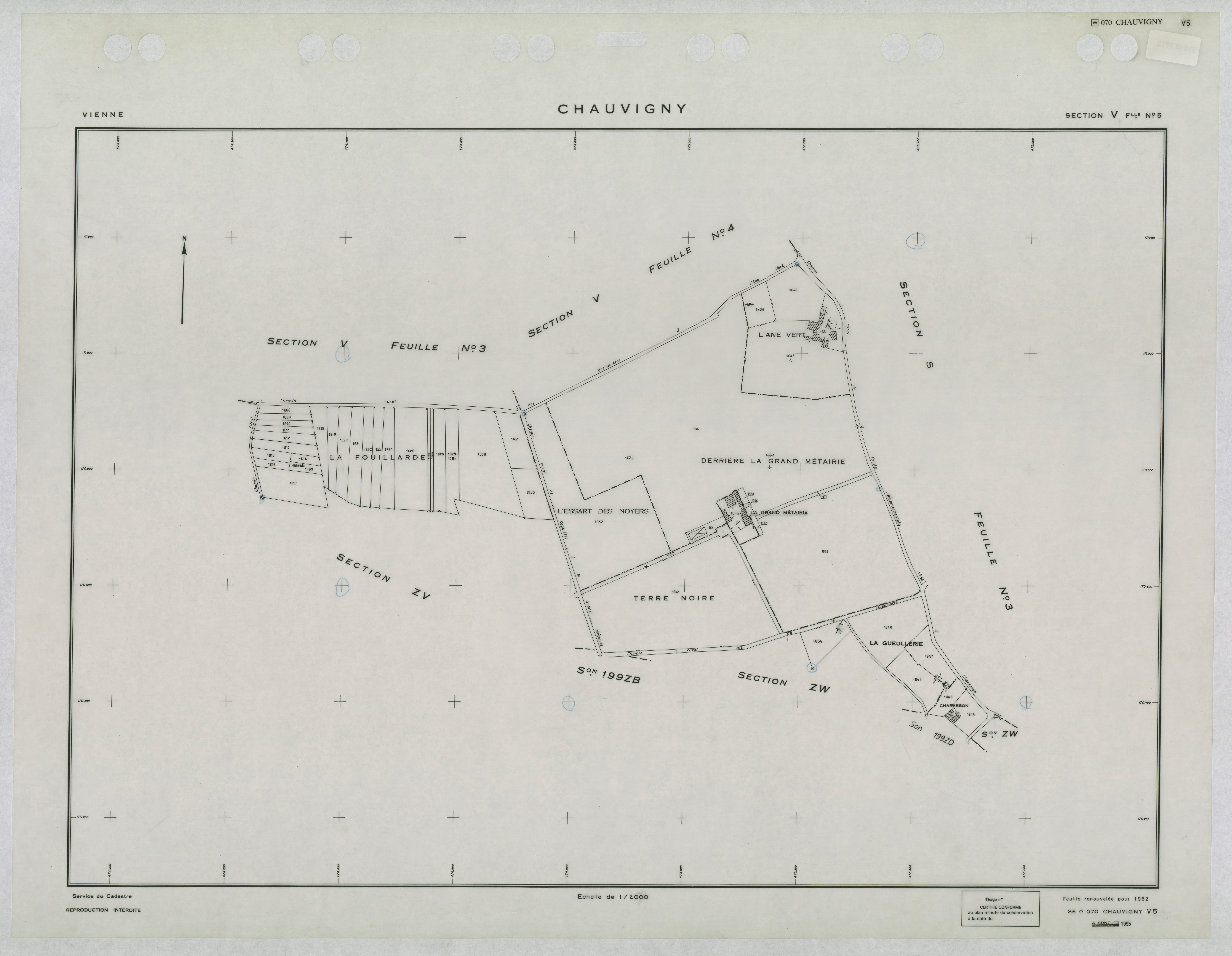 Chauvigny - FRAD086_cadastre Plans renouvelés 