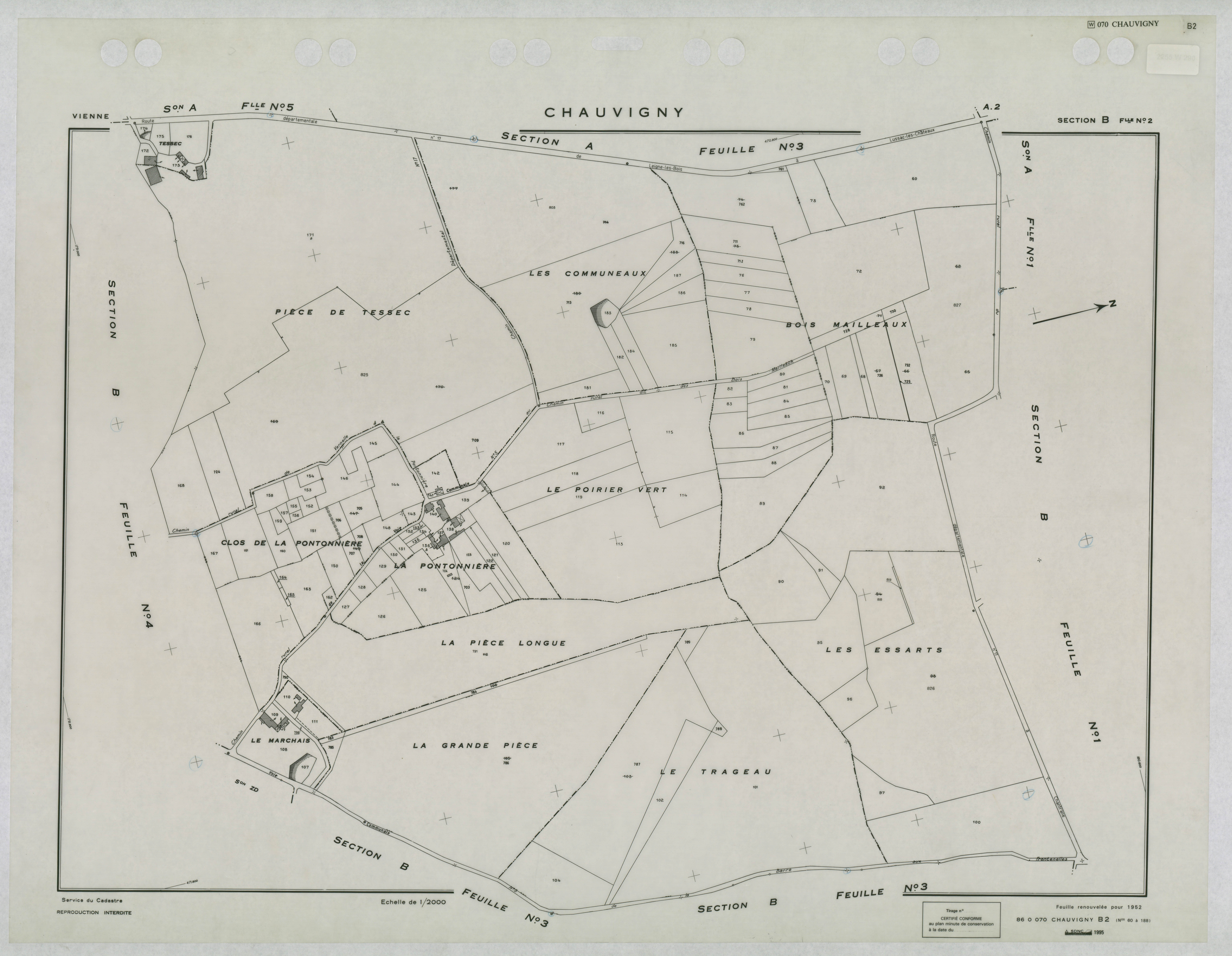 Chauvigny - FRAD086_cadastre Plans renouvelés 