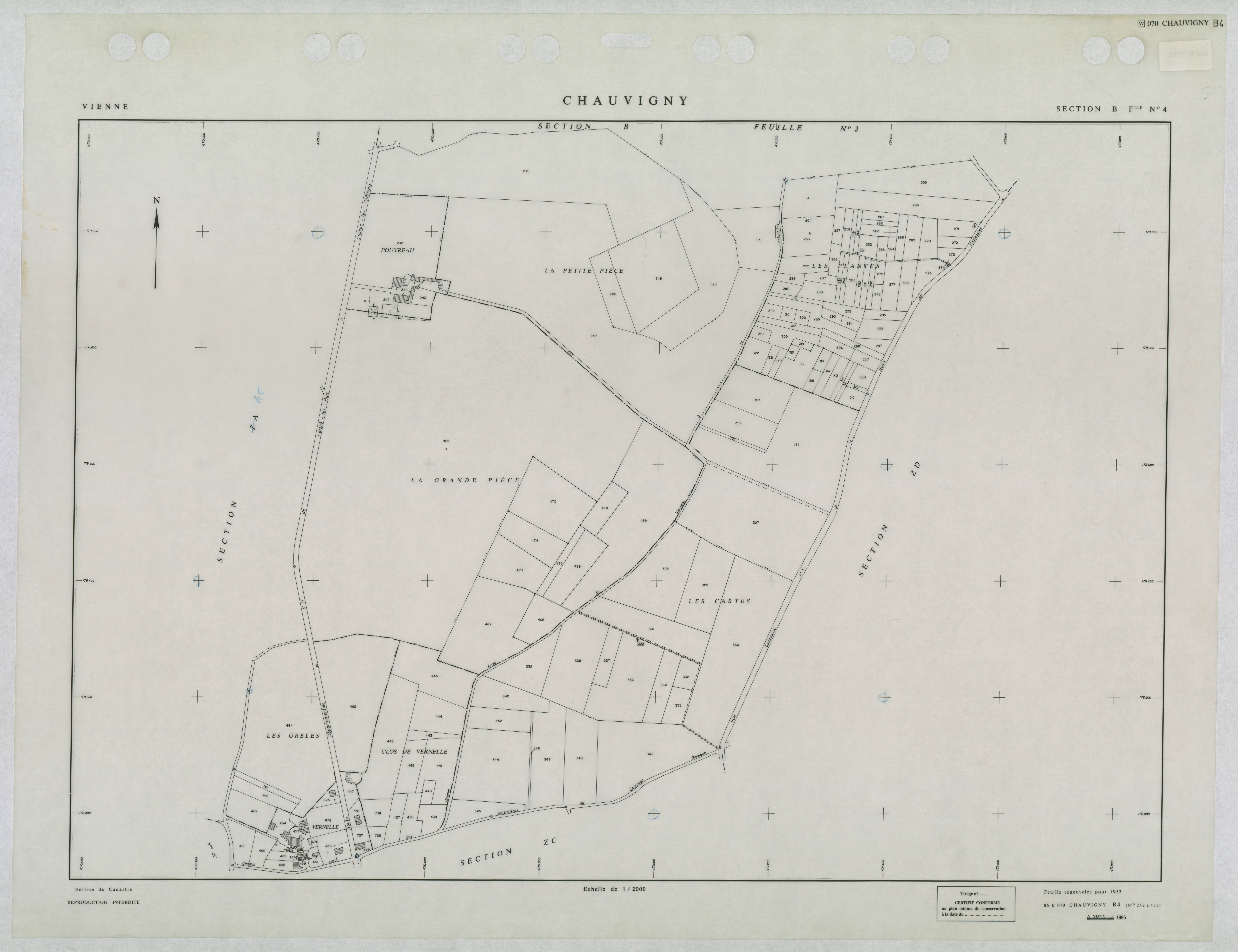 Chauvigny - FRAD086_cadastre Plans renouvelés 