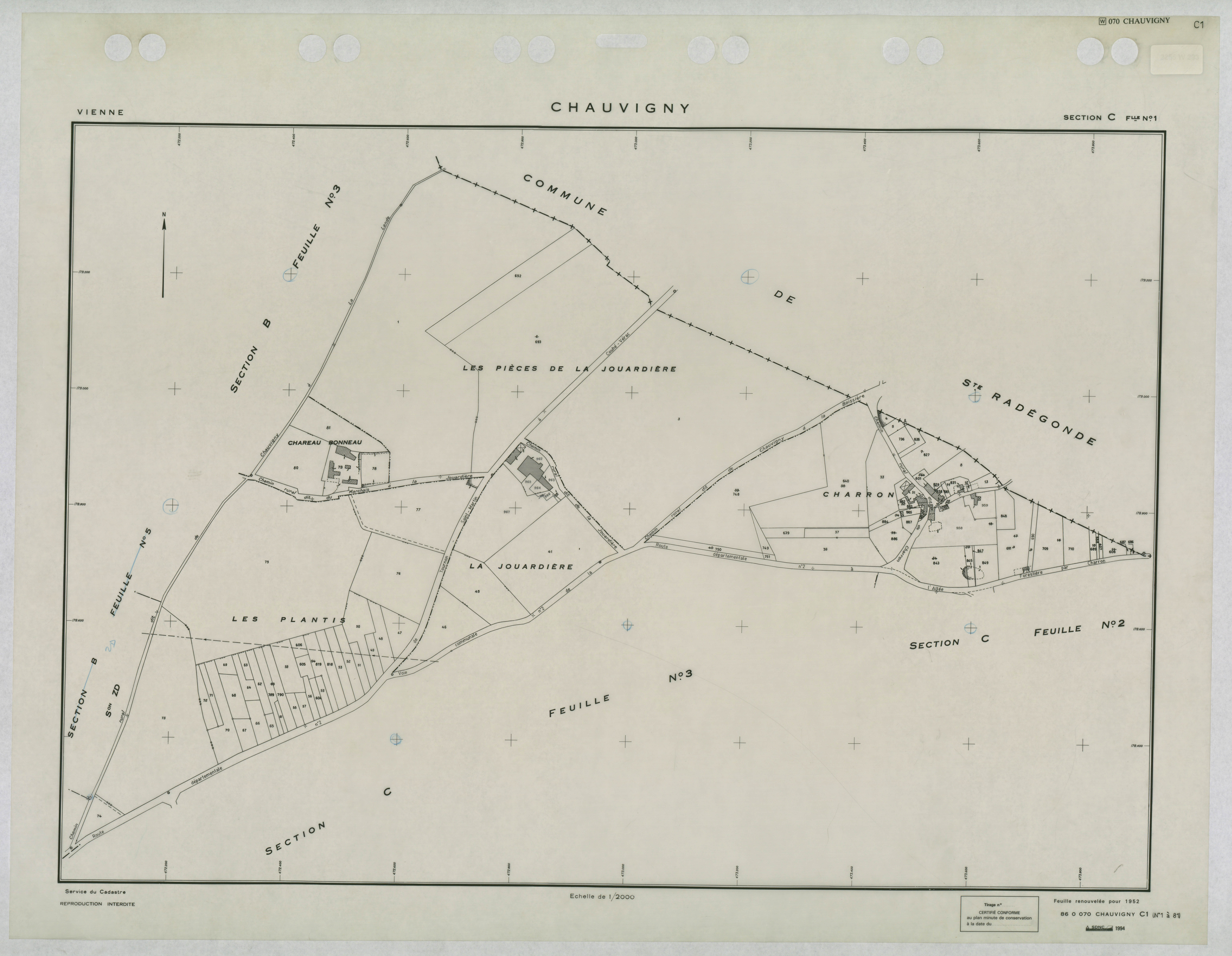 Chauvigny - FRAD086_cadastre Plans renouvelés 