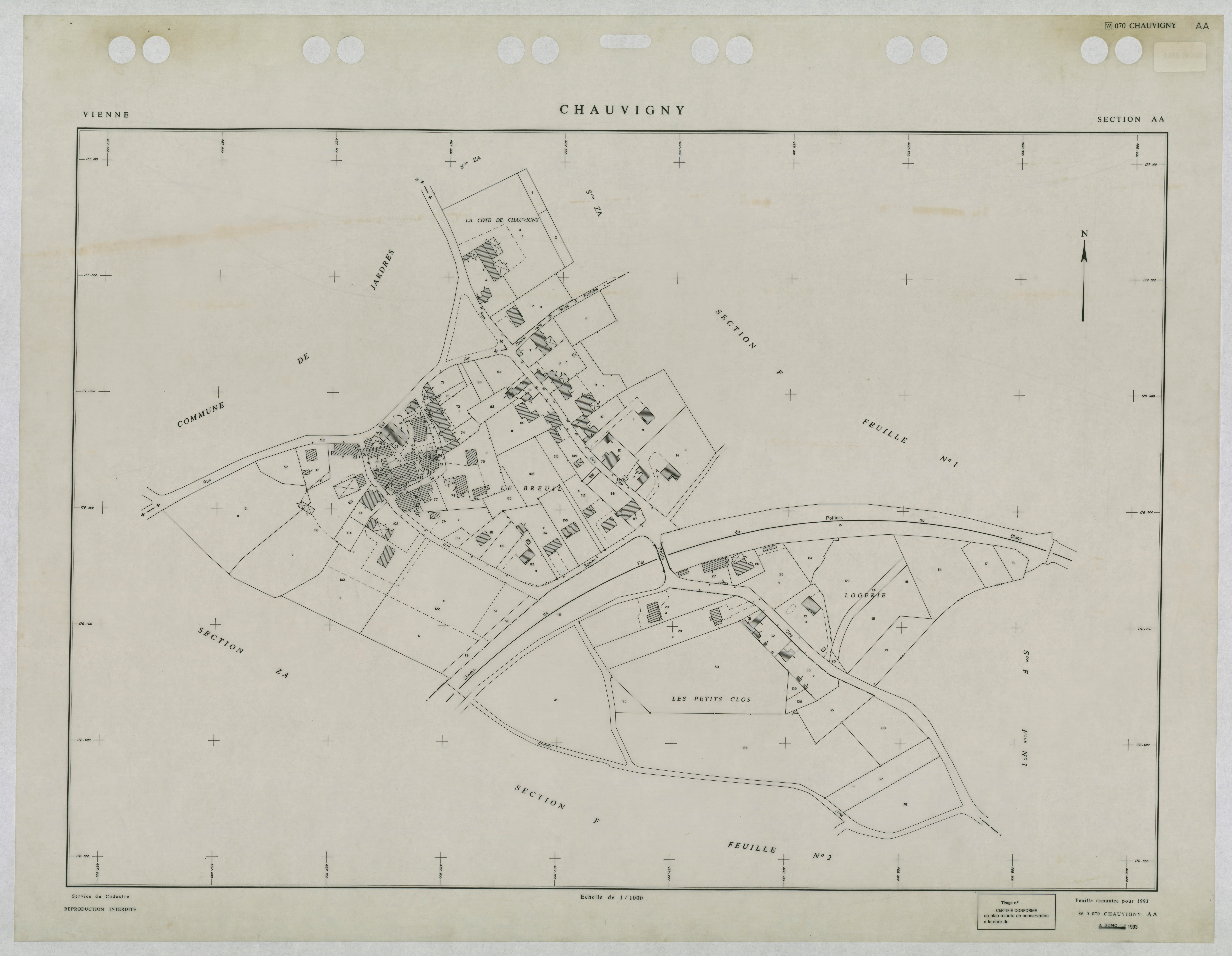 Chauvigny - FRAD086_cadastre Plans remaniés 