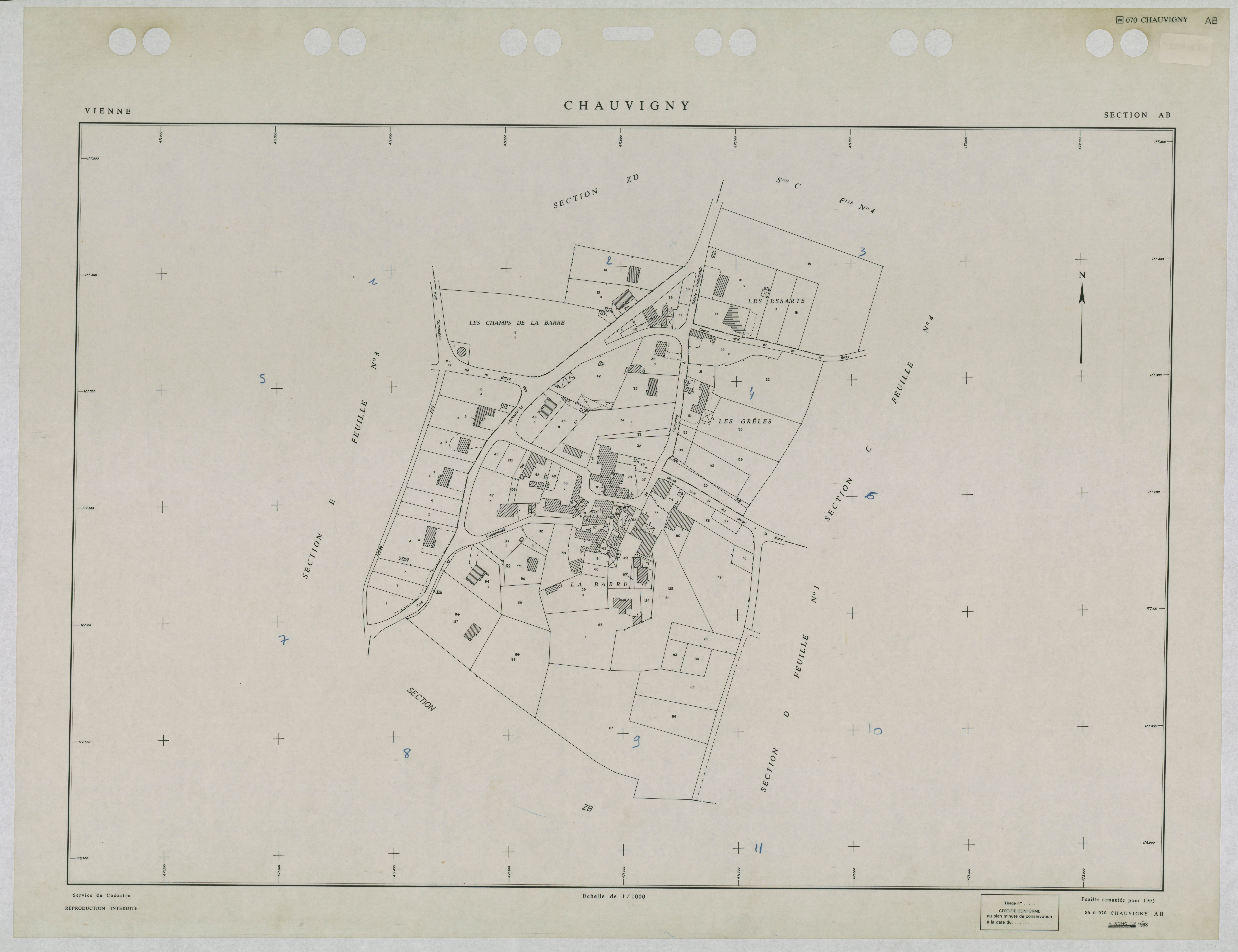 Chauvigny - FRAD086_cadastre Plans remaniés 