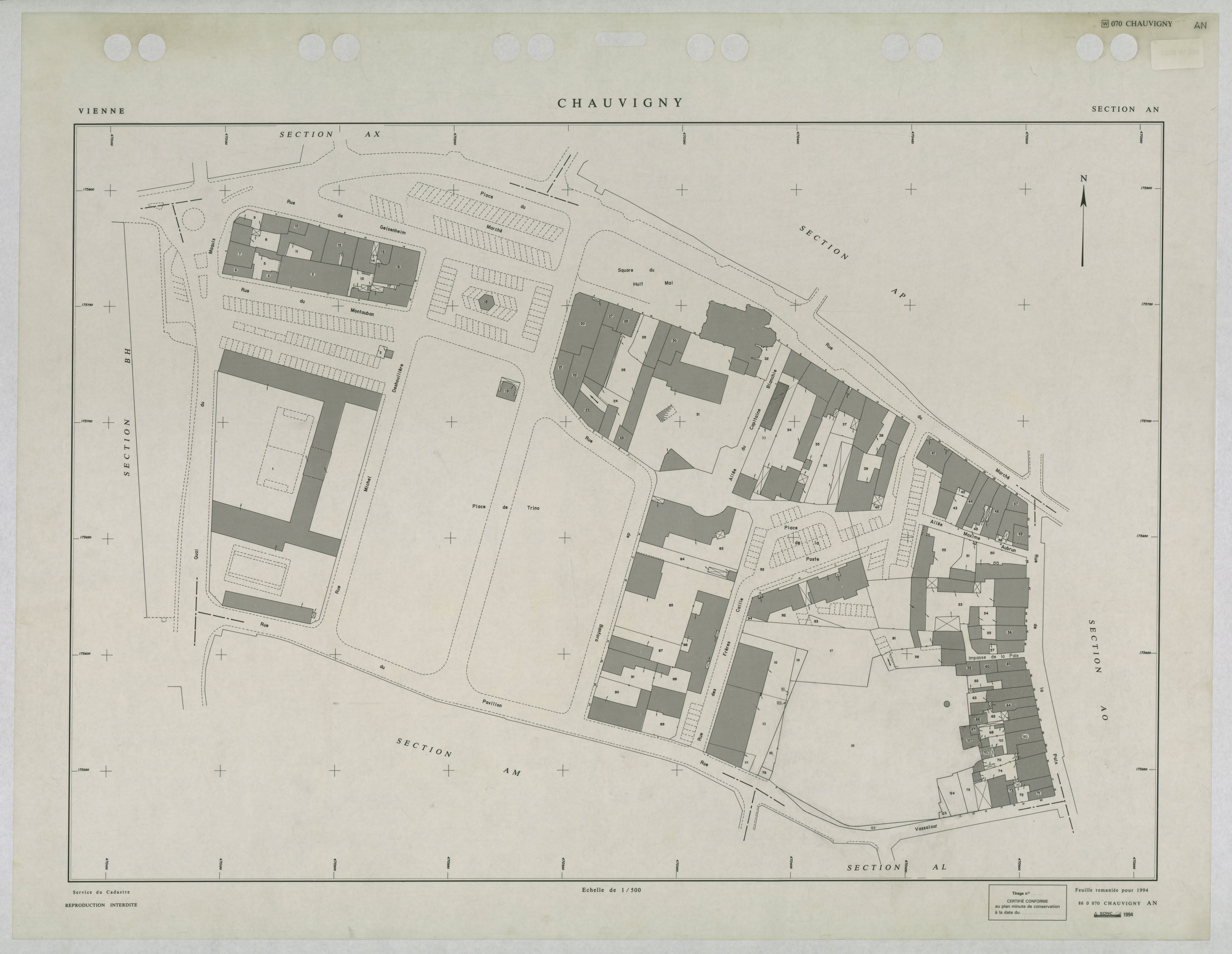 Chauvigny - FRAD086_cadastre Plans remaniés 