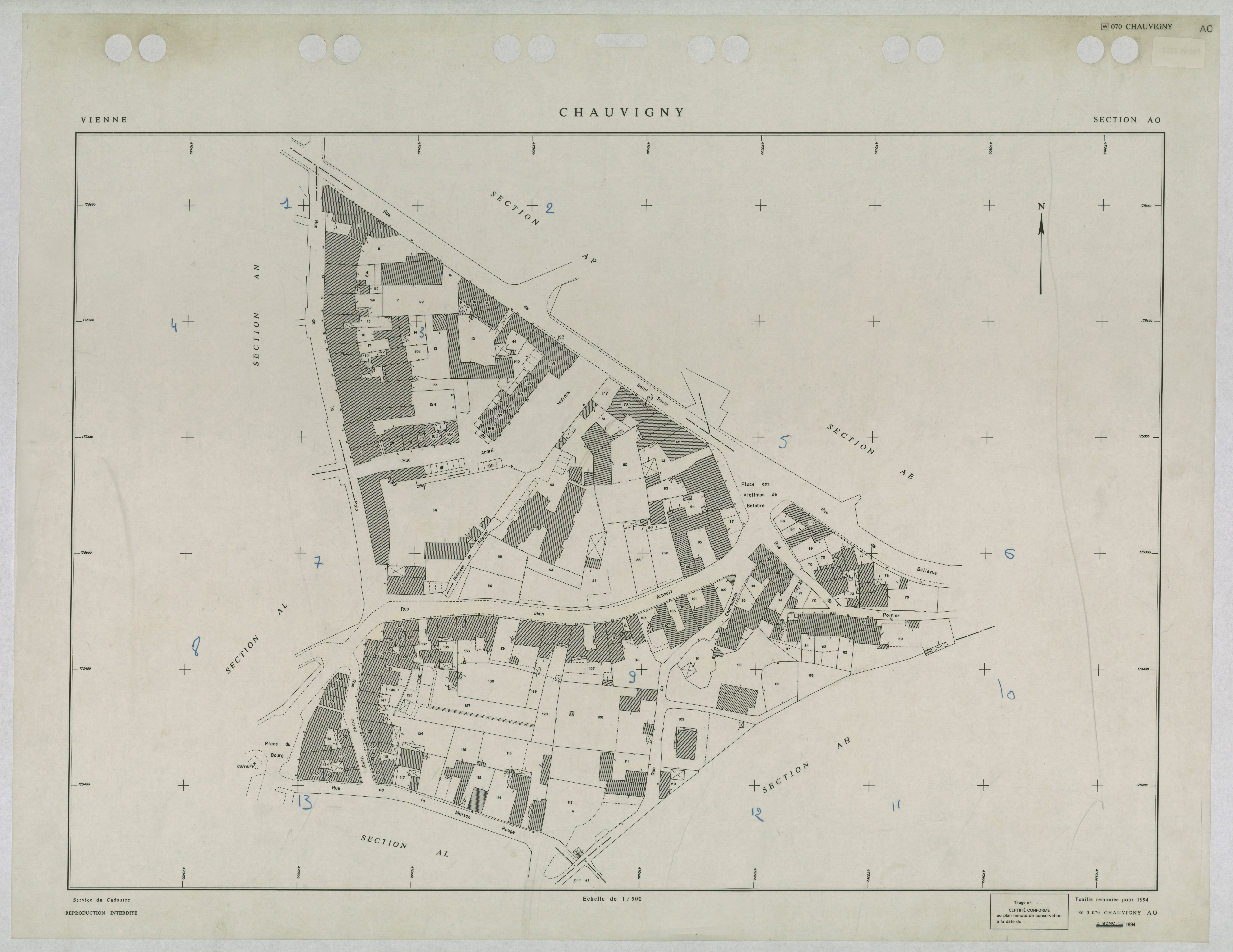 Chauvigny - FRAD086_cadastre Plans remaniés 